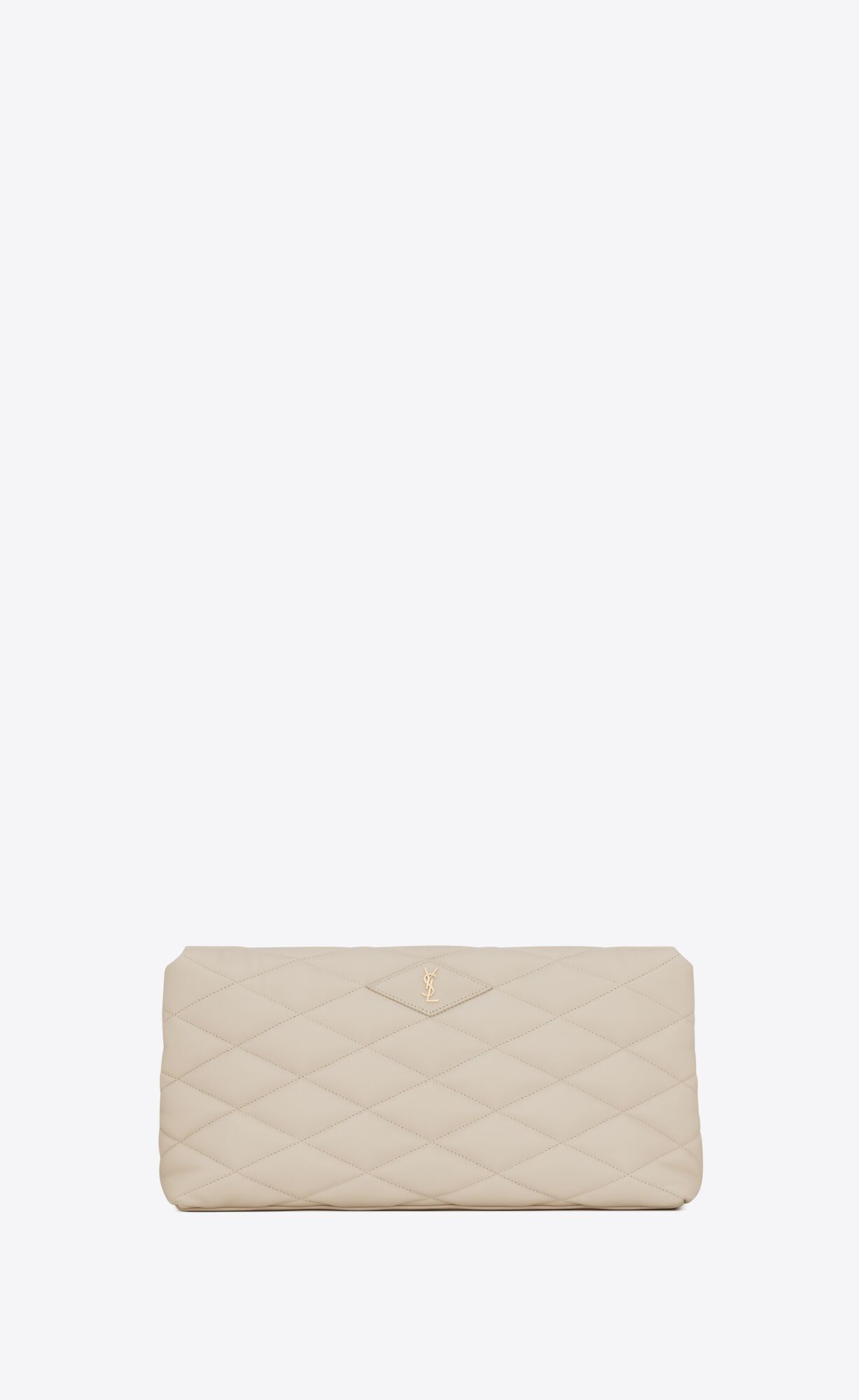 YSL Sade Large Clutch In Lambskin Blanc Vintage | 10763-WCYM