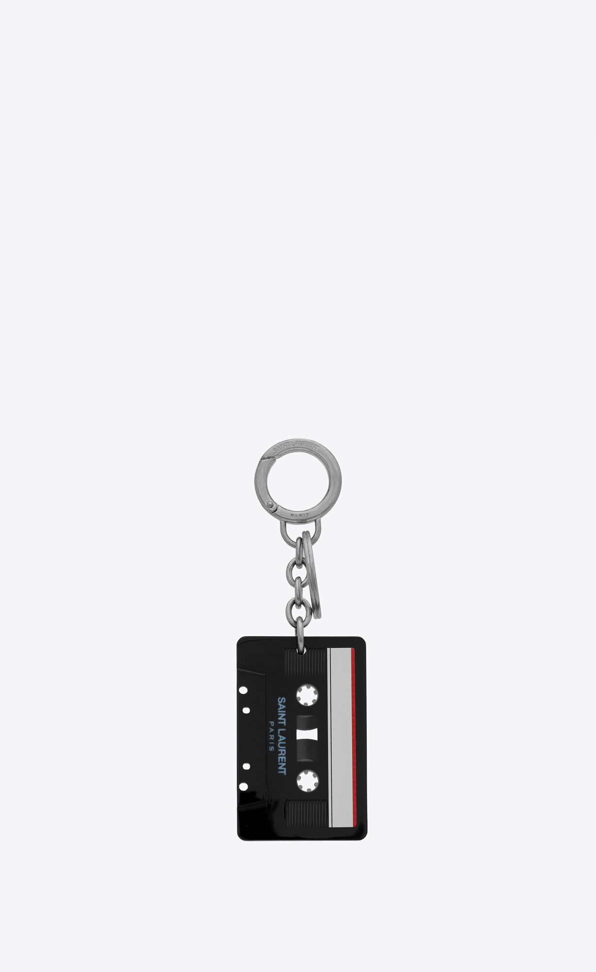 YSL Saint Laurent Cassette Tape Keyring Čierne Biele | 29743-IQYN