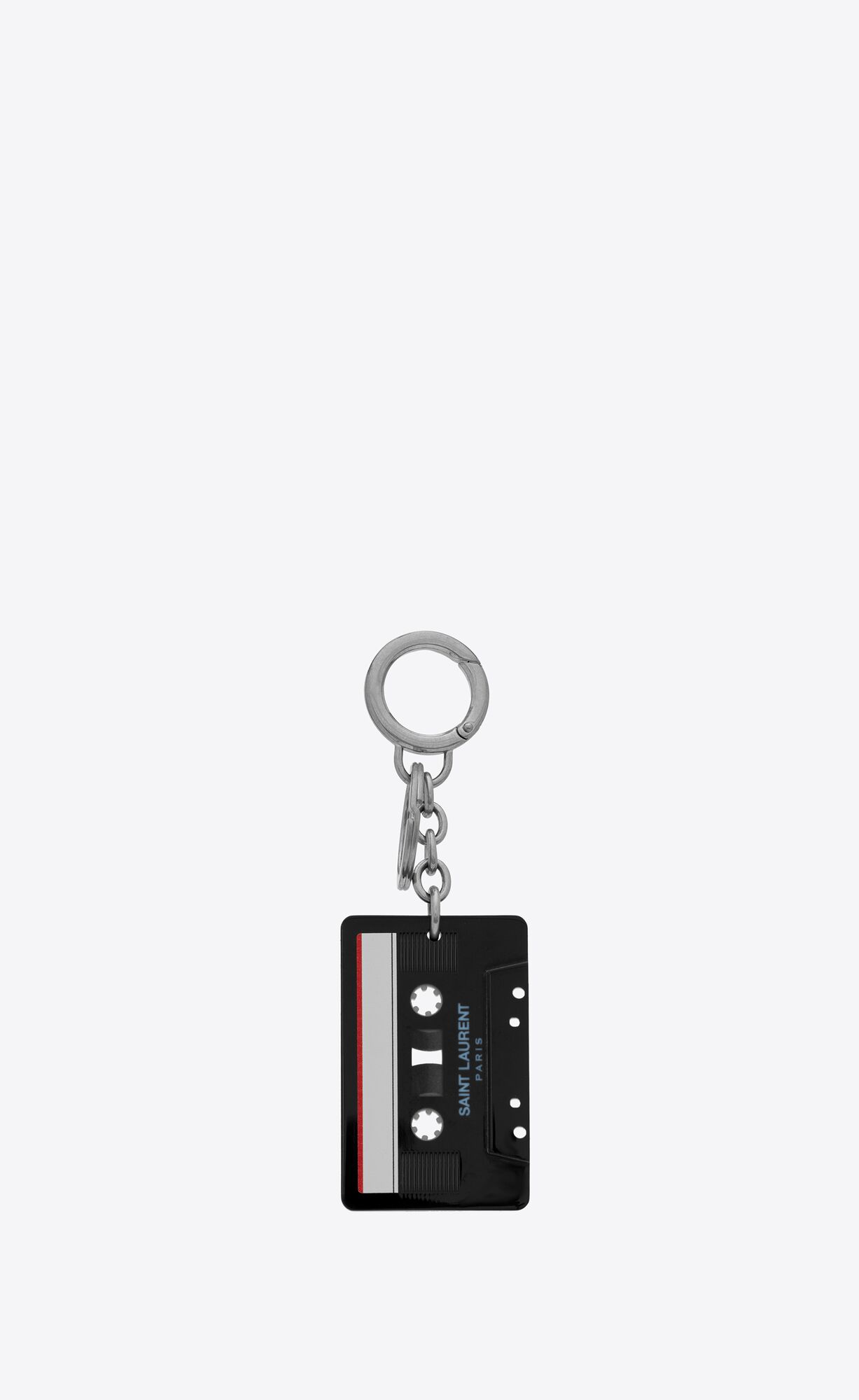 YSL Saint Laurent Cassette Tape Keyring Čierne Biele | 29743-IQYN