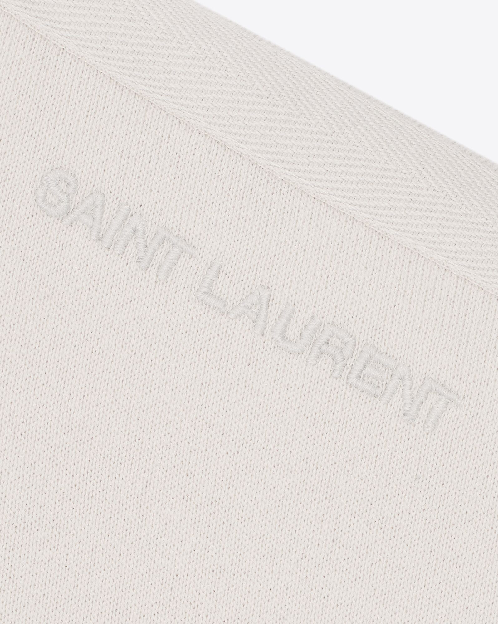 YSL Saint Laurent Cropped Sweatshirt Dirty Ecru | 25409-CGDB