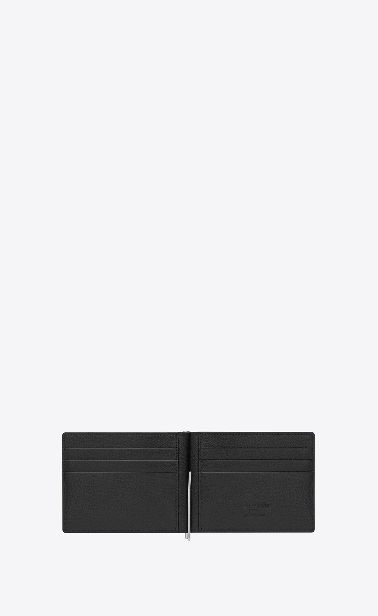 YSL Saint Laurent Paris Bill Clip Wallet In Grain De Poudre Embossed Kozene Čierne | 53710-QXRL