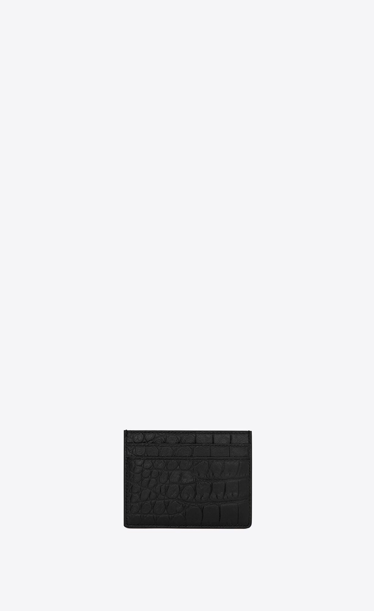 YSL Saint Laurent Paris Credit Card Case In Crocodile-embossed Kozene Čierne | 31570-SQRL