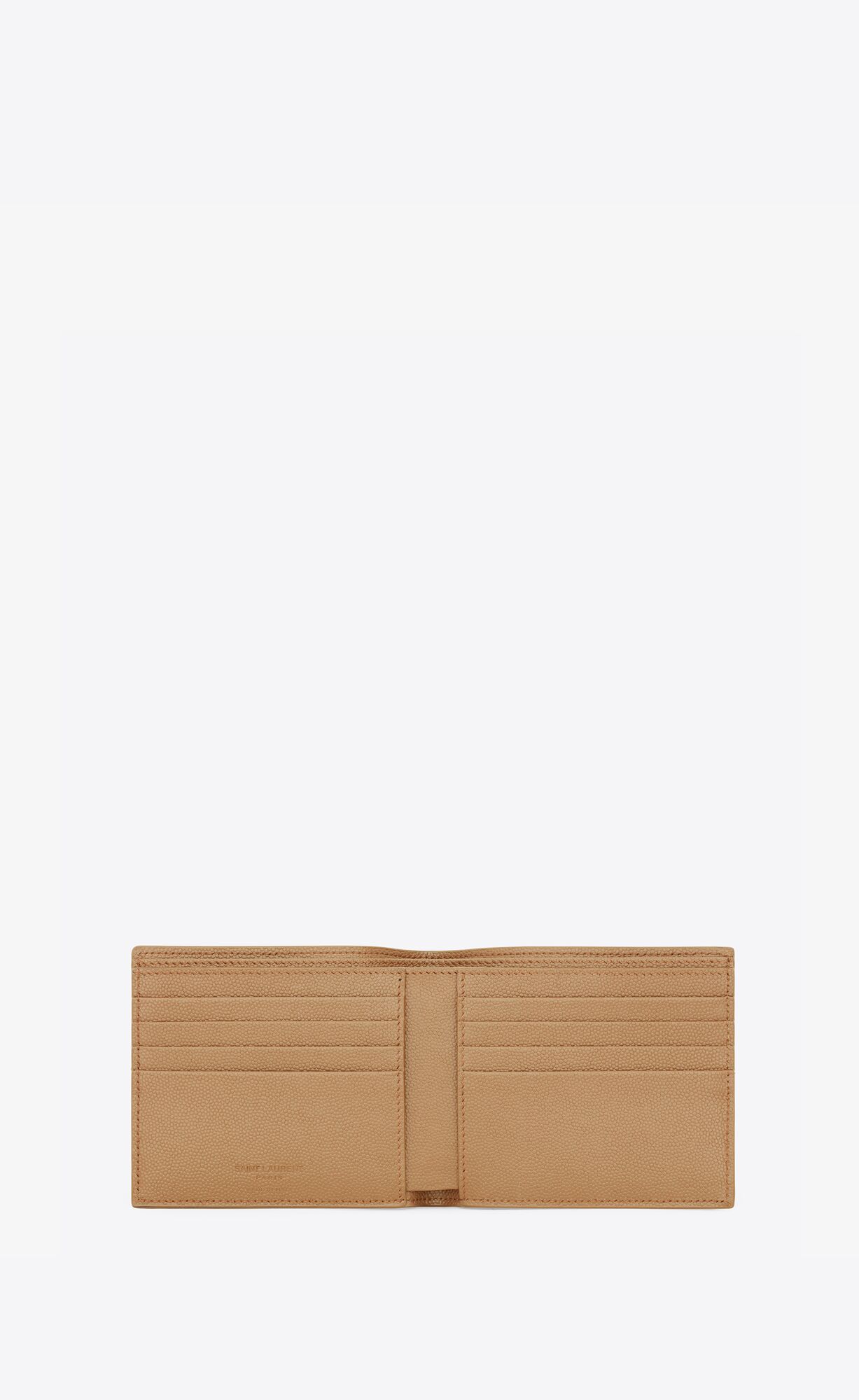 YSL Saint Laurent Paris East/West Wallet In Grain De Poudre Embossed Kozene Teak Wood | 49306-RZIJ