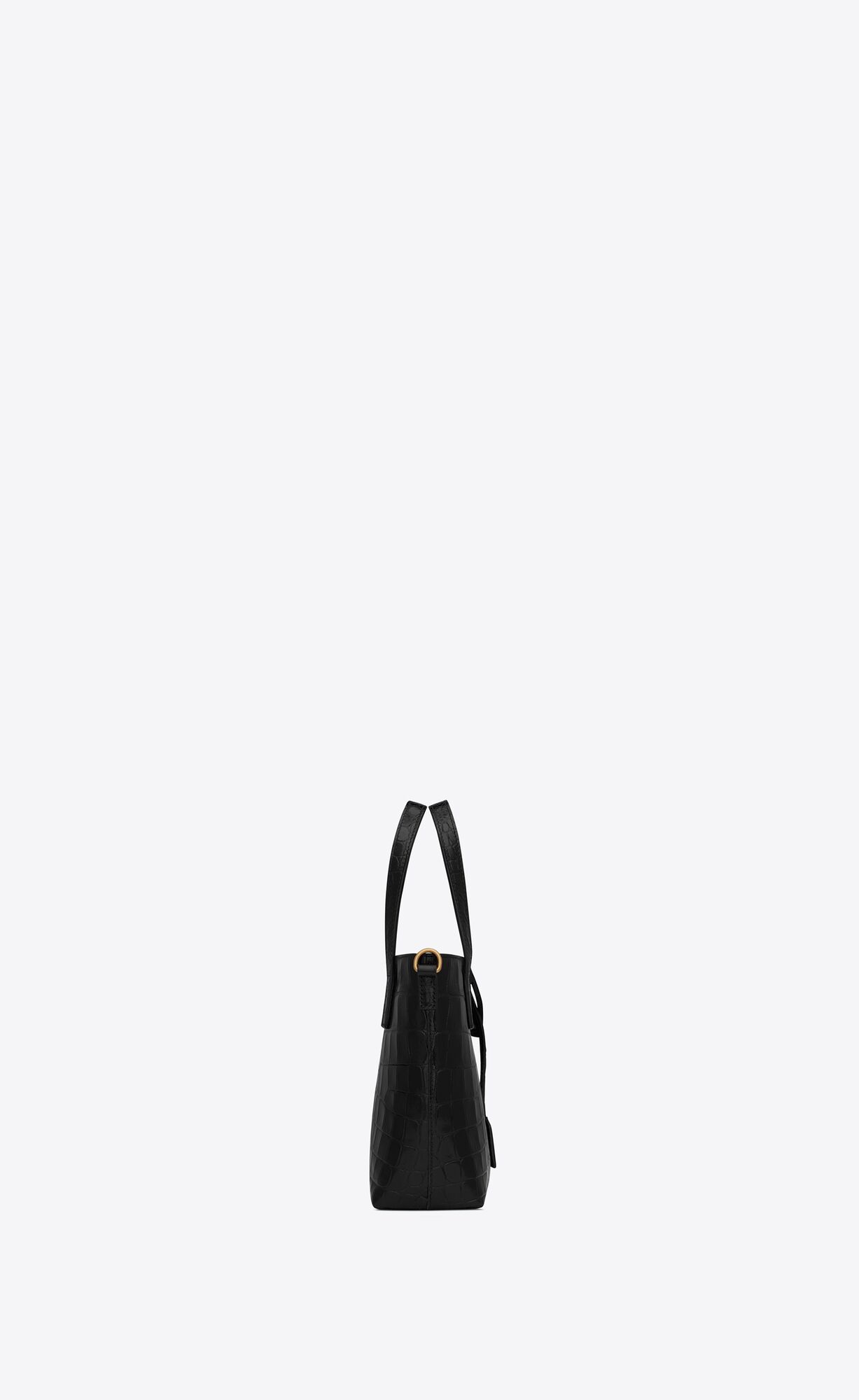 YSL Saint Laurent Paris Mini Toy Shopping In Crocodile-embossed Kozene Noir | 41268-MUJF