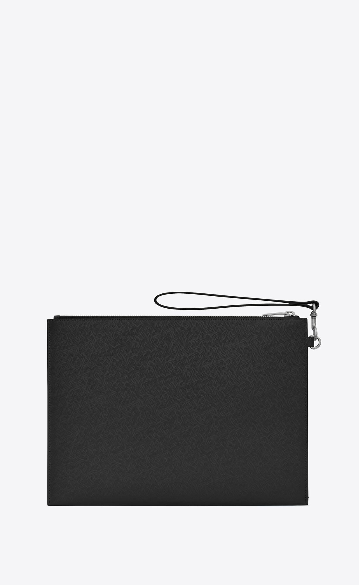 YSL Saint Laurent Paris Zipped Tablet Holder In Grain De Poudre-embossed Kozene Noir | 49681-JBWI