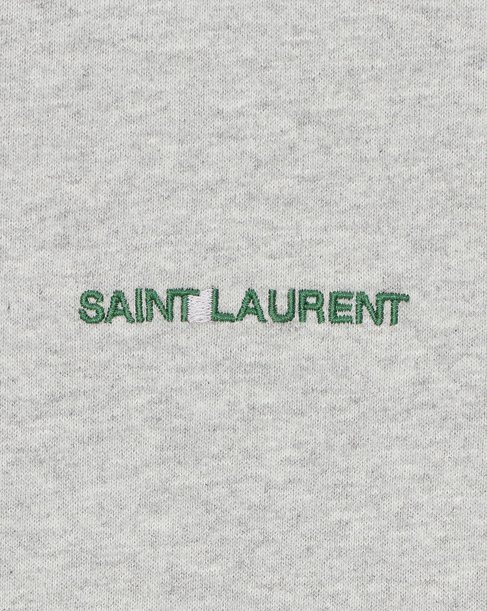 YSL Saint Laurent Rive Gauche Hoodie Gris Chine Et Vert | 05486-VMWA