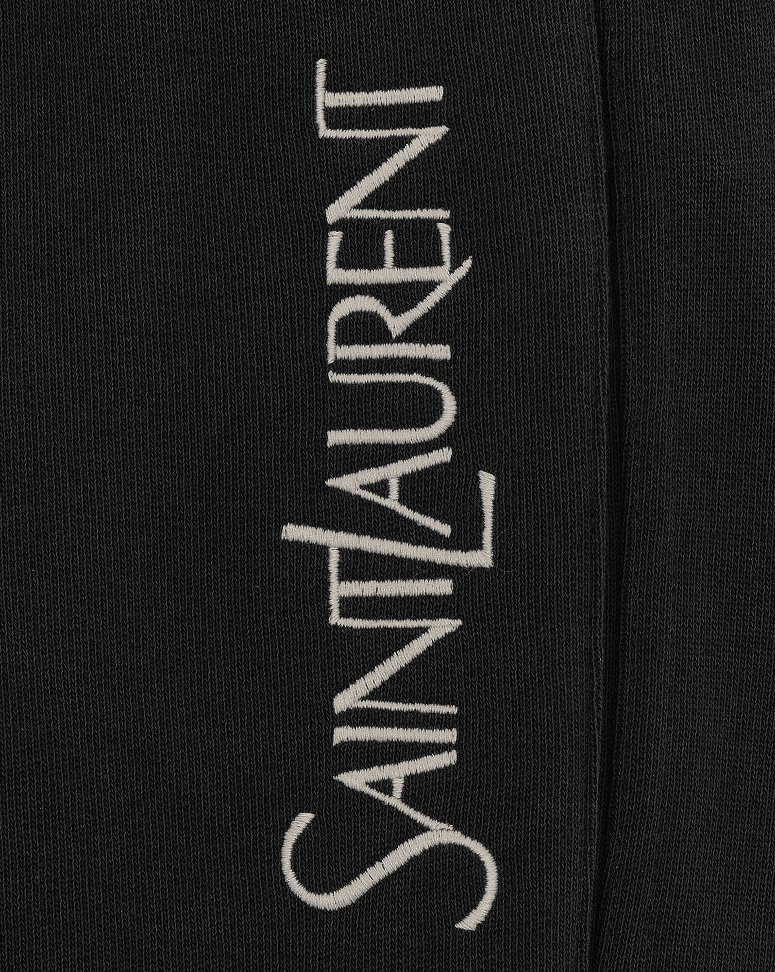 YSL Saint Laurent Sweatpants In Fleece Noir Et Naturel | 19250-UJBS