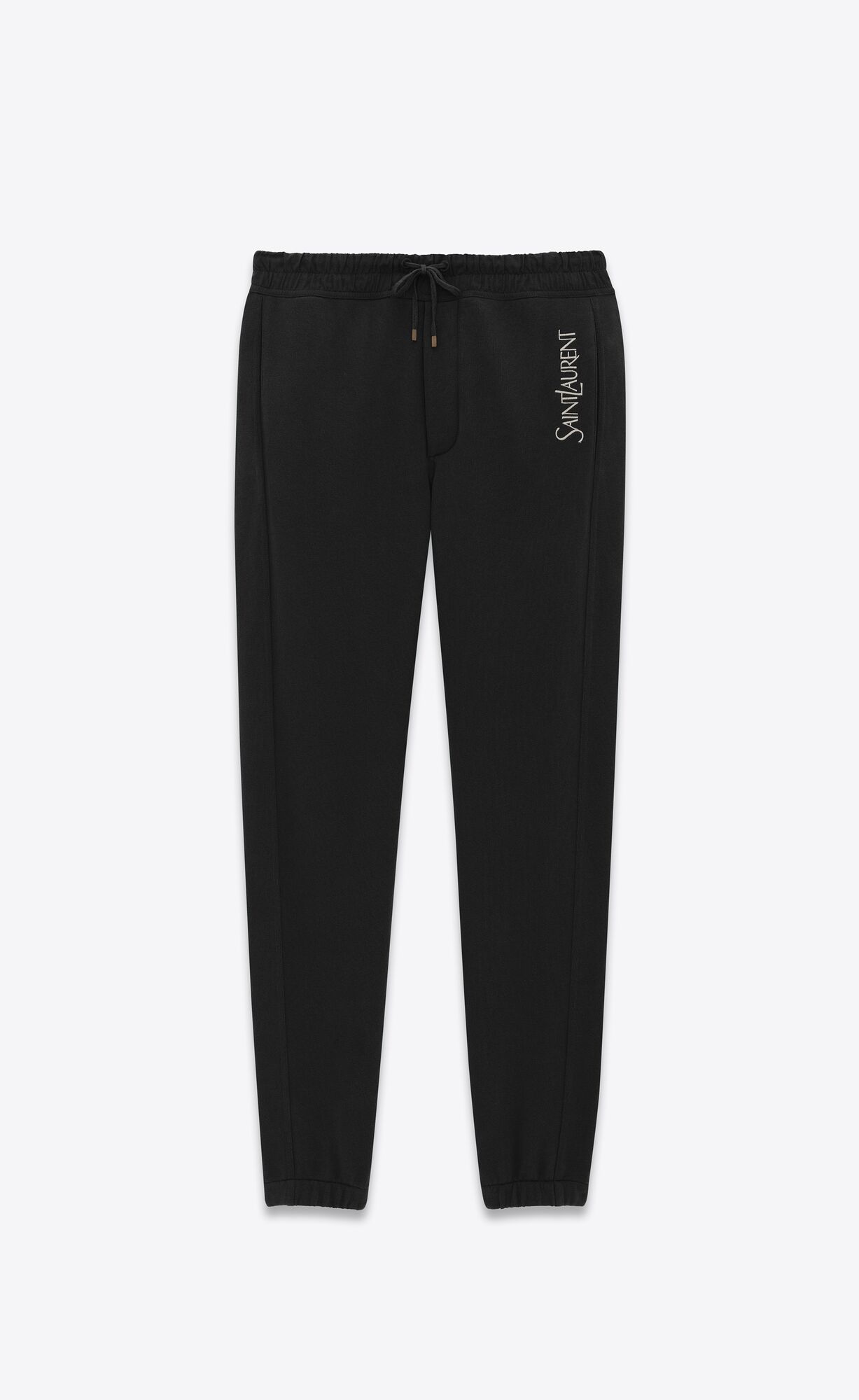 YSL Saint Laurent Sweatpants In Fleece Noir Et Naturel | 19250-UJBS