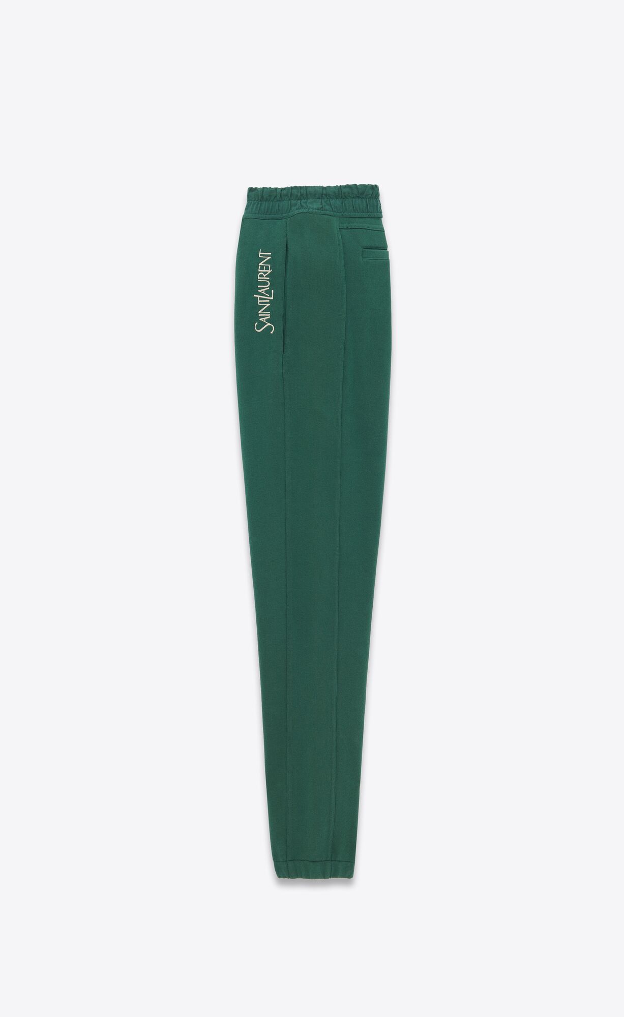 YSL Saint Laurent Sweatpants In Fleece Vert Et Naturel | 85609-IRWD