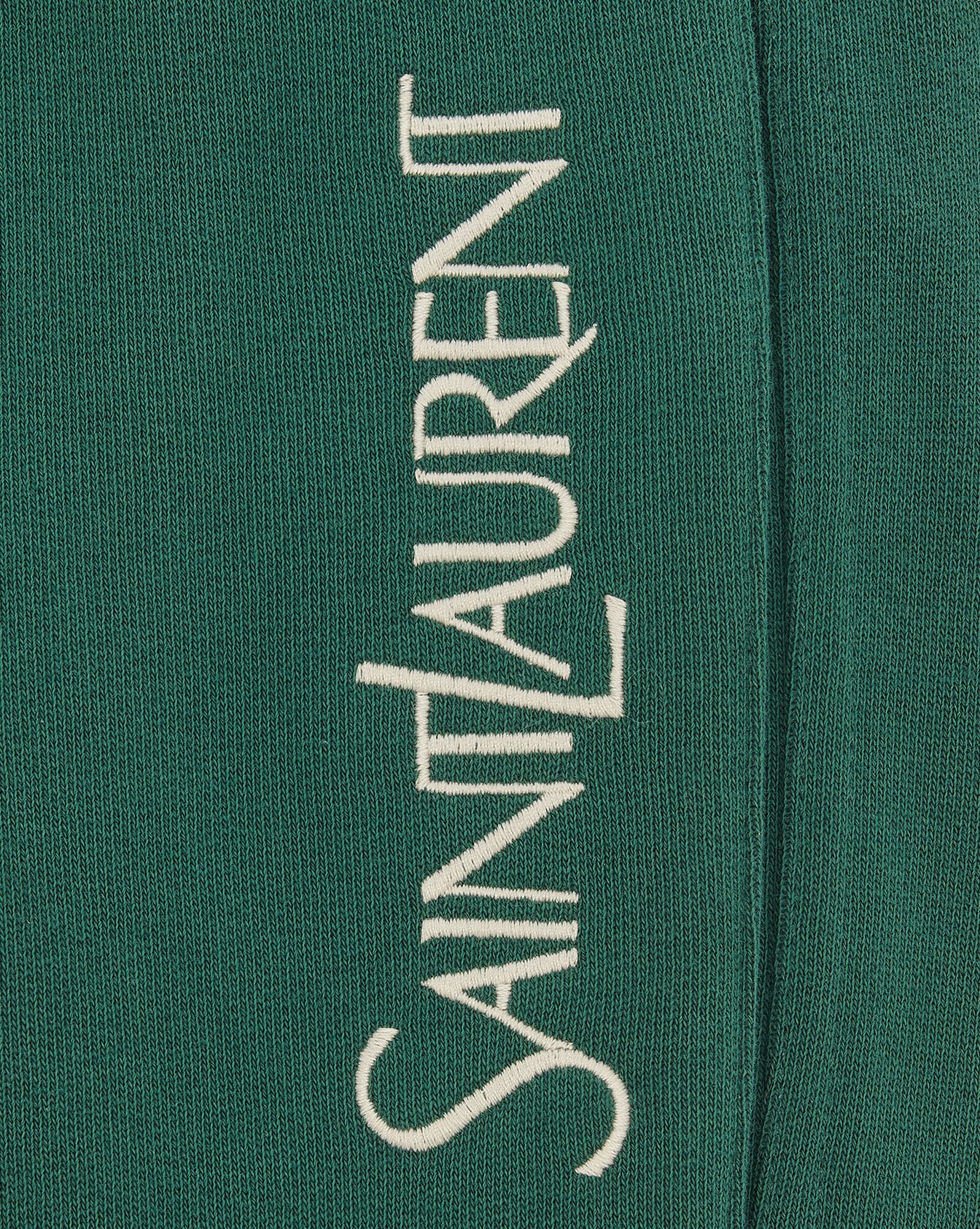 YSL Saint Laurent Sweatpants In Fleece Vert Et Naturel | 85609-IRWD