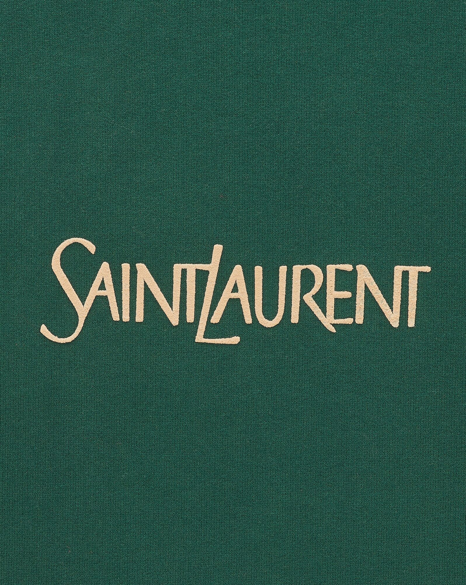 YSL Saint Laurent Sweatshirt Vert Et Naturel | 14256-XQOC