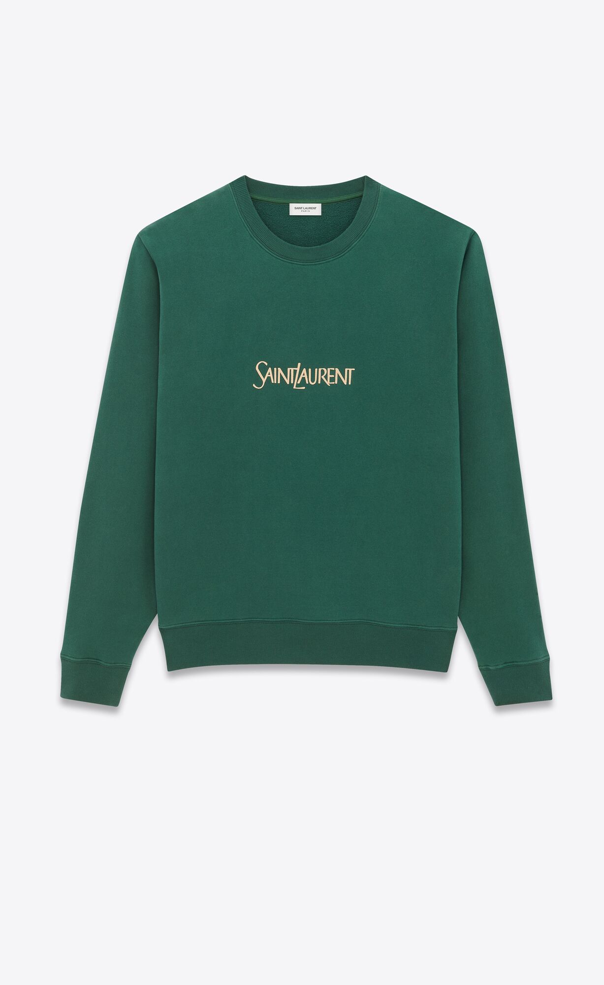 YSL Saint Laurent Sweatshirt Vert Et Naturel | 14256-XQOC