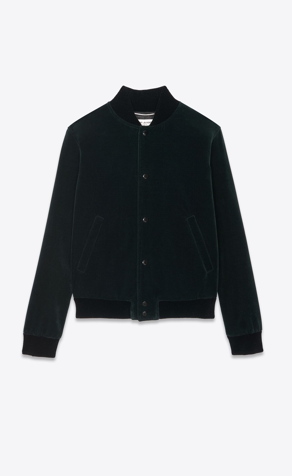 YSL Saint Laurent Teddy Jacket In Bavlnene Velvet Tmavo | 91623-GTEO