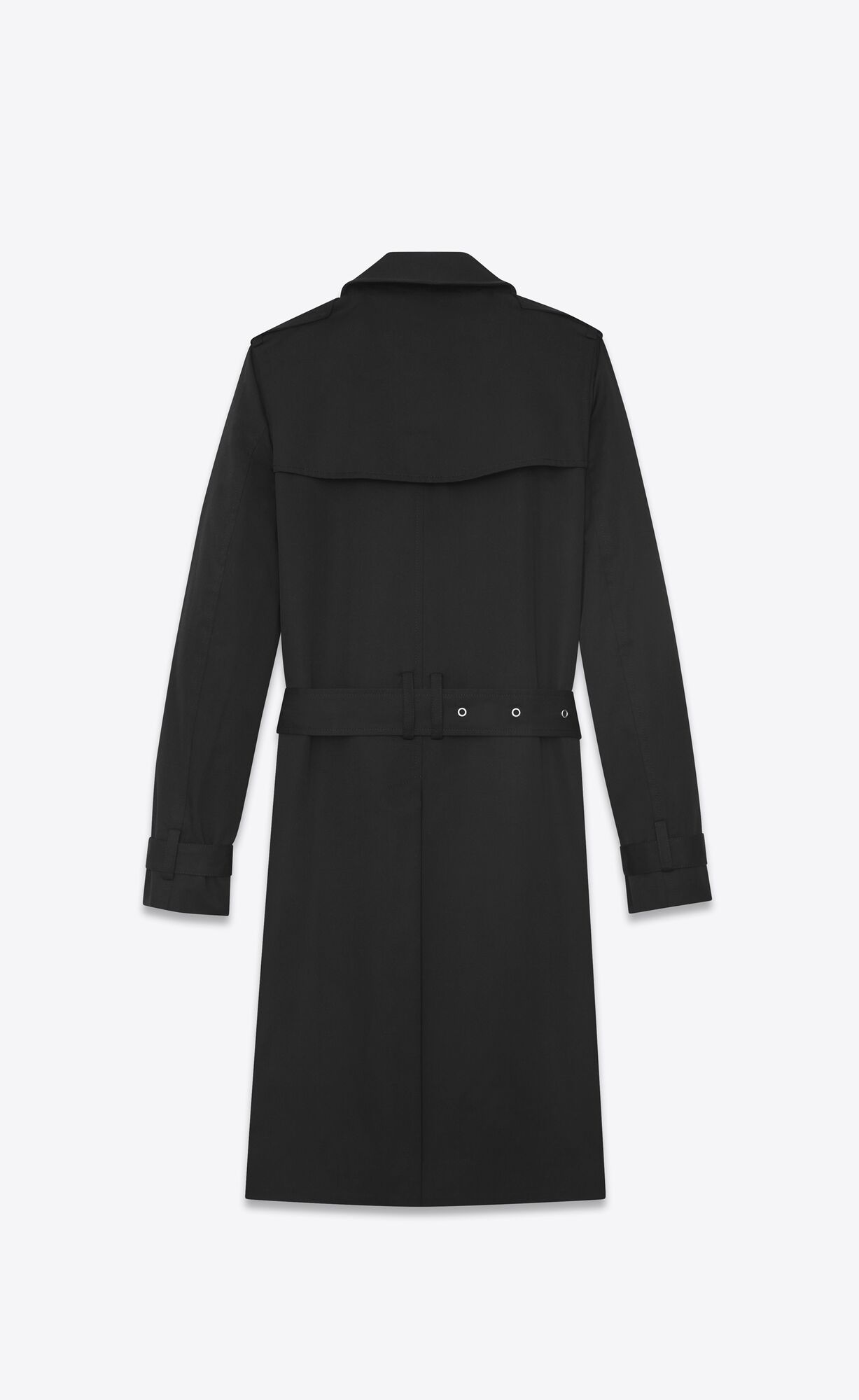 YSL Saint Laurent Trench Coat In Gabardine Čierne | 23590-XZPI