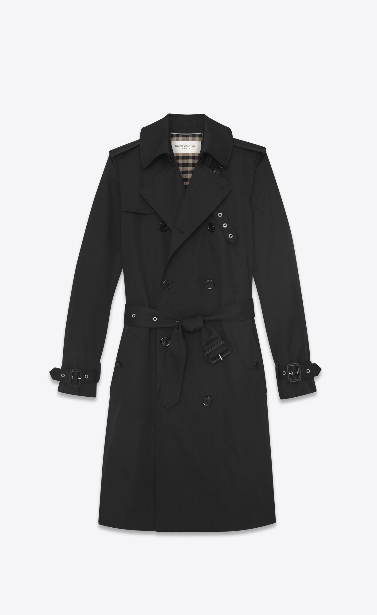 YSL Saint Laurent Trench Coat In Gabardine Čierne | 80631-WKIN