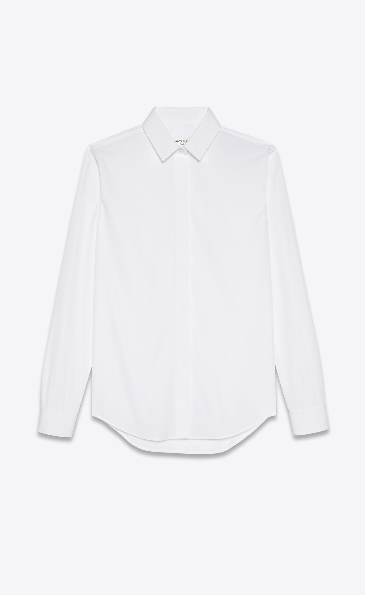 YSL Shirt In Bavlnene Poplin Biele | 70169-GQAZ