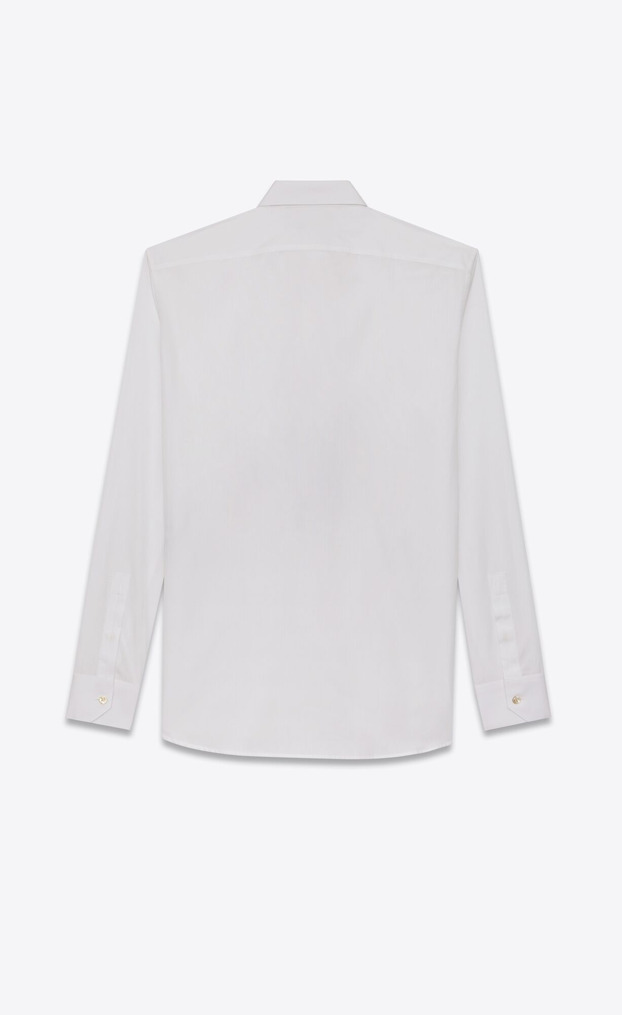 YSL Shirt In Bavlnene Poplin Biele | 75942-PVFJ