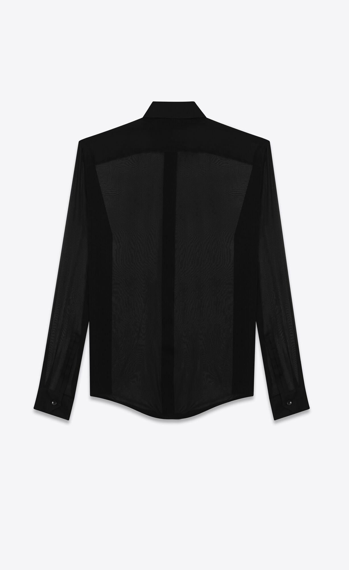 YSL Shirt In Crepe Chiffon Čierne | 19847-DVMS