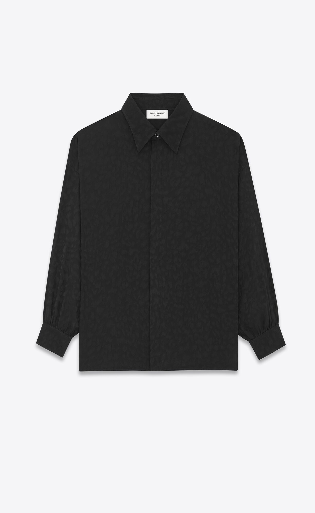 YSL Shirt In Matte And Shiny Silk Čierne | 87492-JHWU