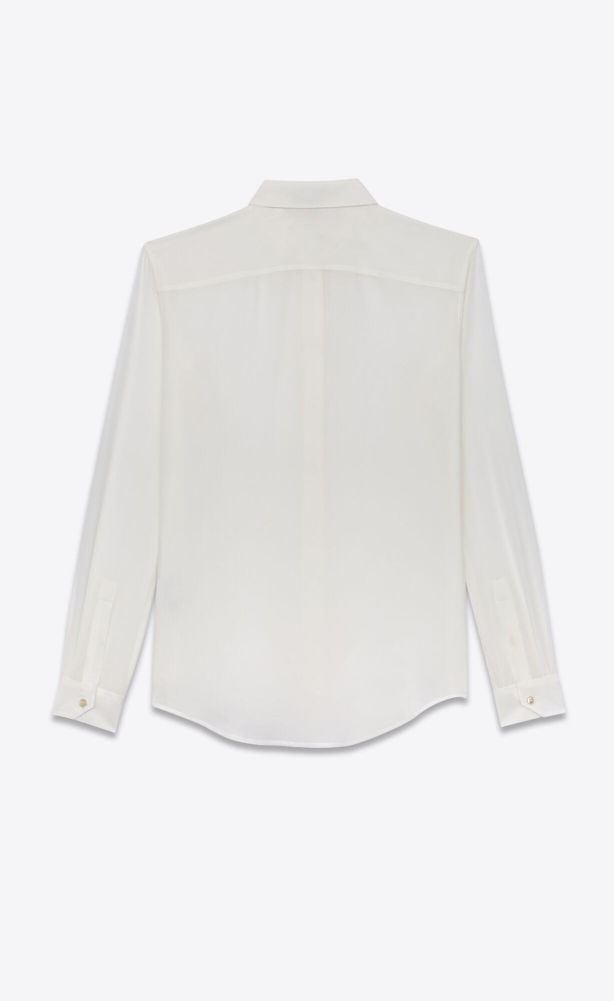 YSL Shirt In Silk Crêpe Biele | 72604-LAGZ