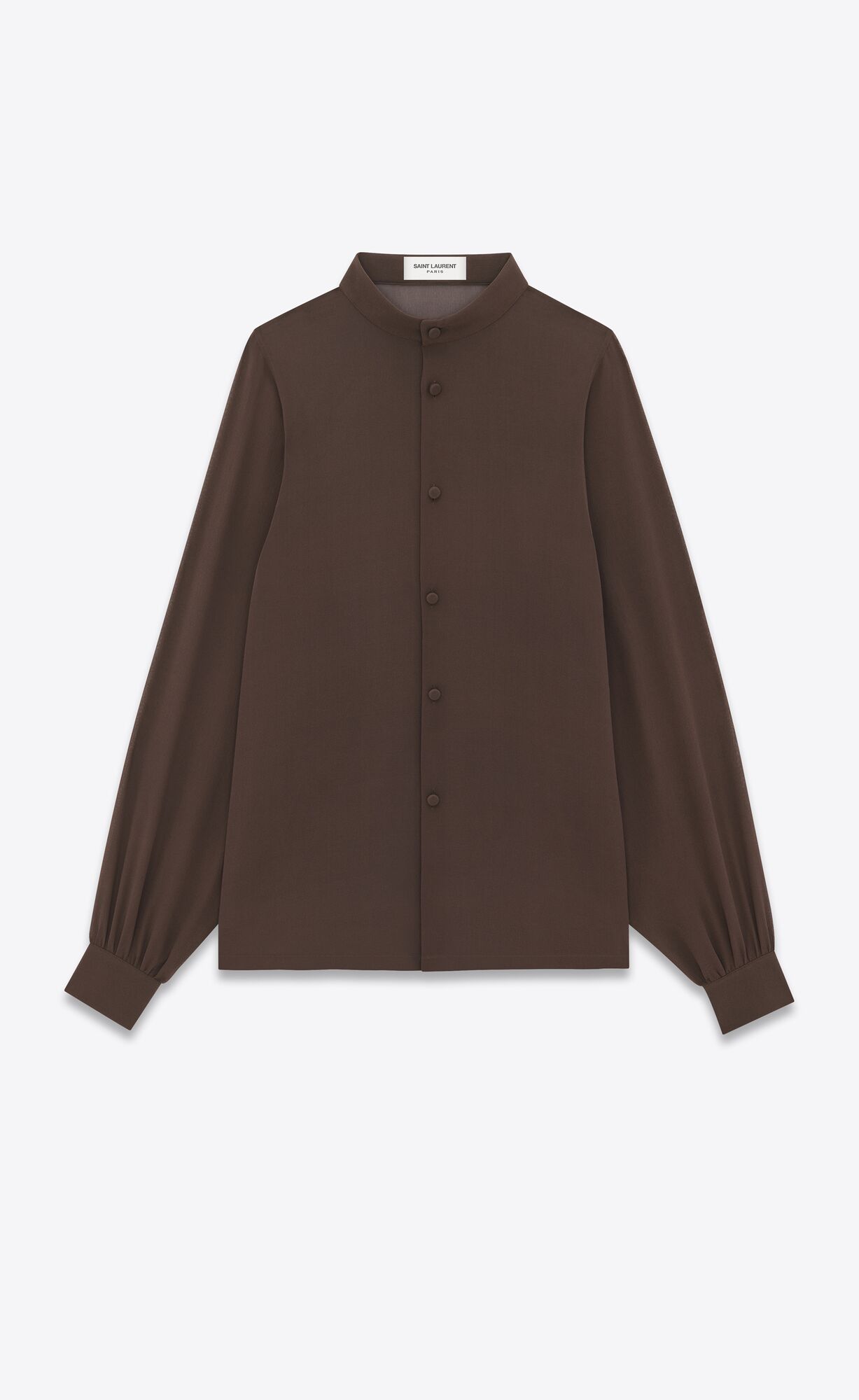 YSL Shirt In Silk Georgette Cafe | 81249-DQKV