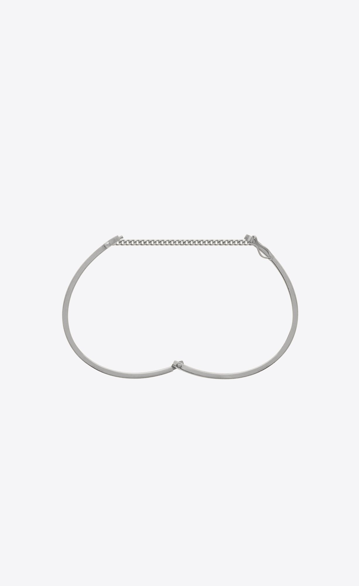 YSL Single Handcuff Bracelet In Metal Palladium | 57219-MHVI