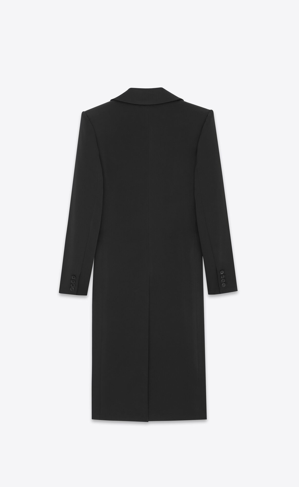 YSL Single-breasted Coat In Crepe Satin Čierne | 24709-YPWX