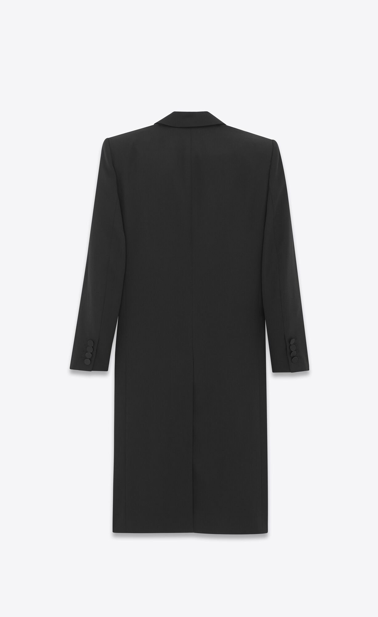 YSL Single-breasted Coat In Grain De Poudre Čierne | 49176-RDVB