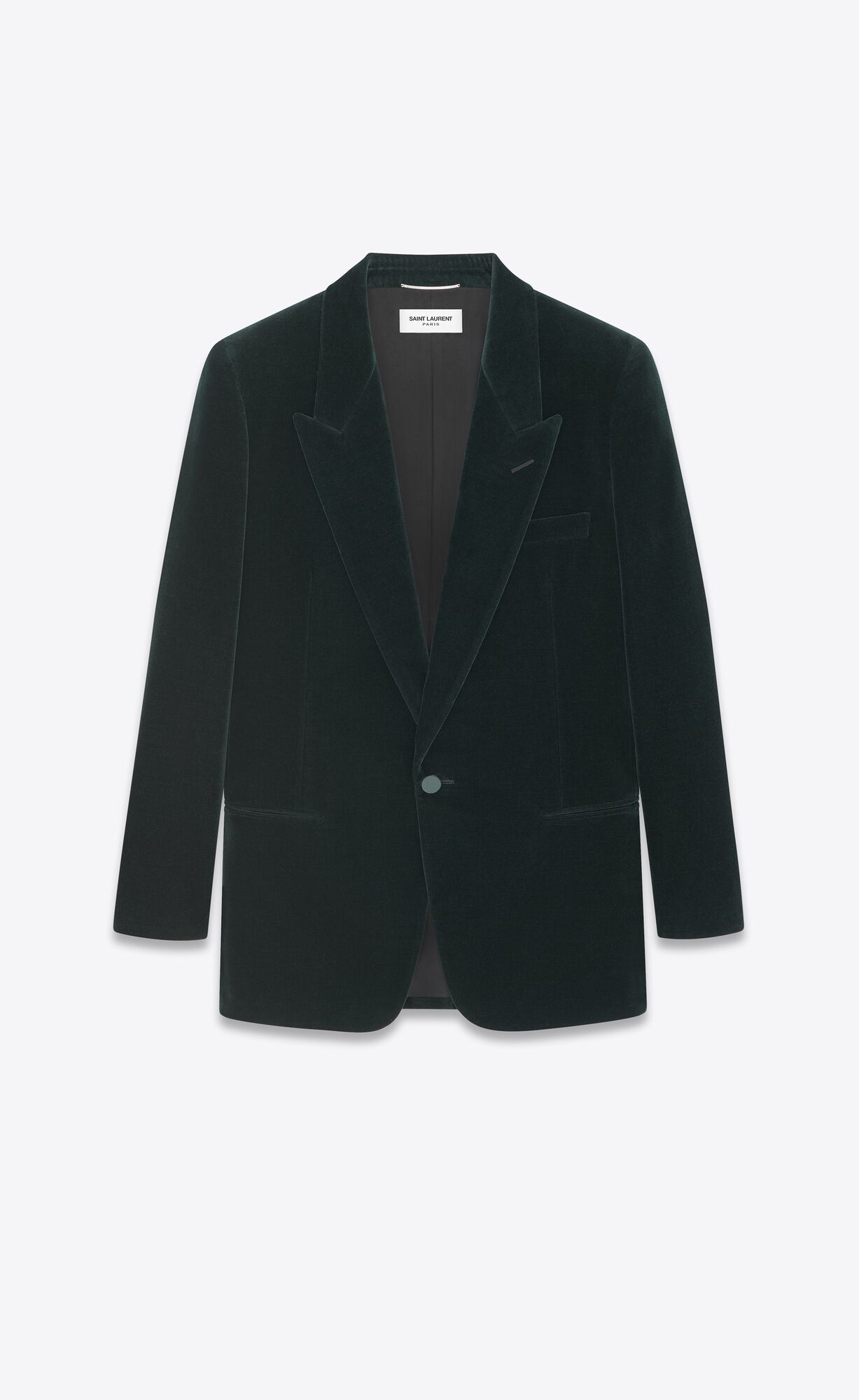 YSL Single-breasted Jacket In Bavlnene Velvet Tmavo | 58391-YTKX