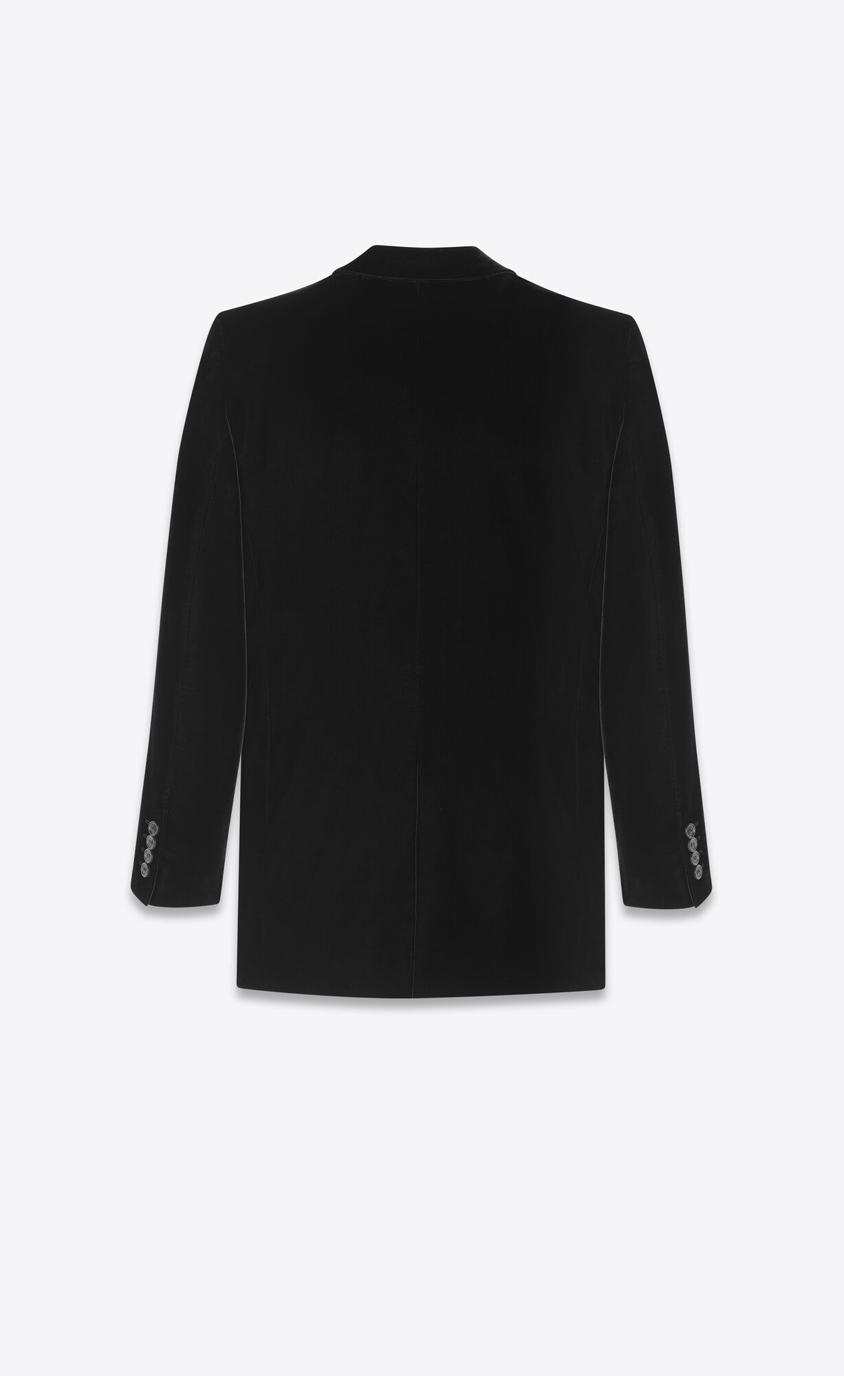 YSL Single-breasted Jacket In Cupro Velvet Noir | 03218-CFBU