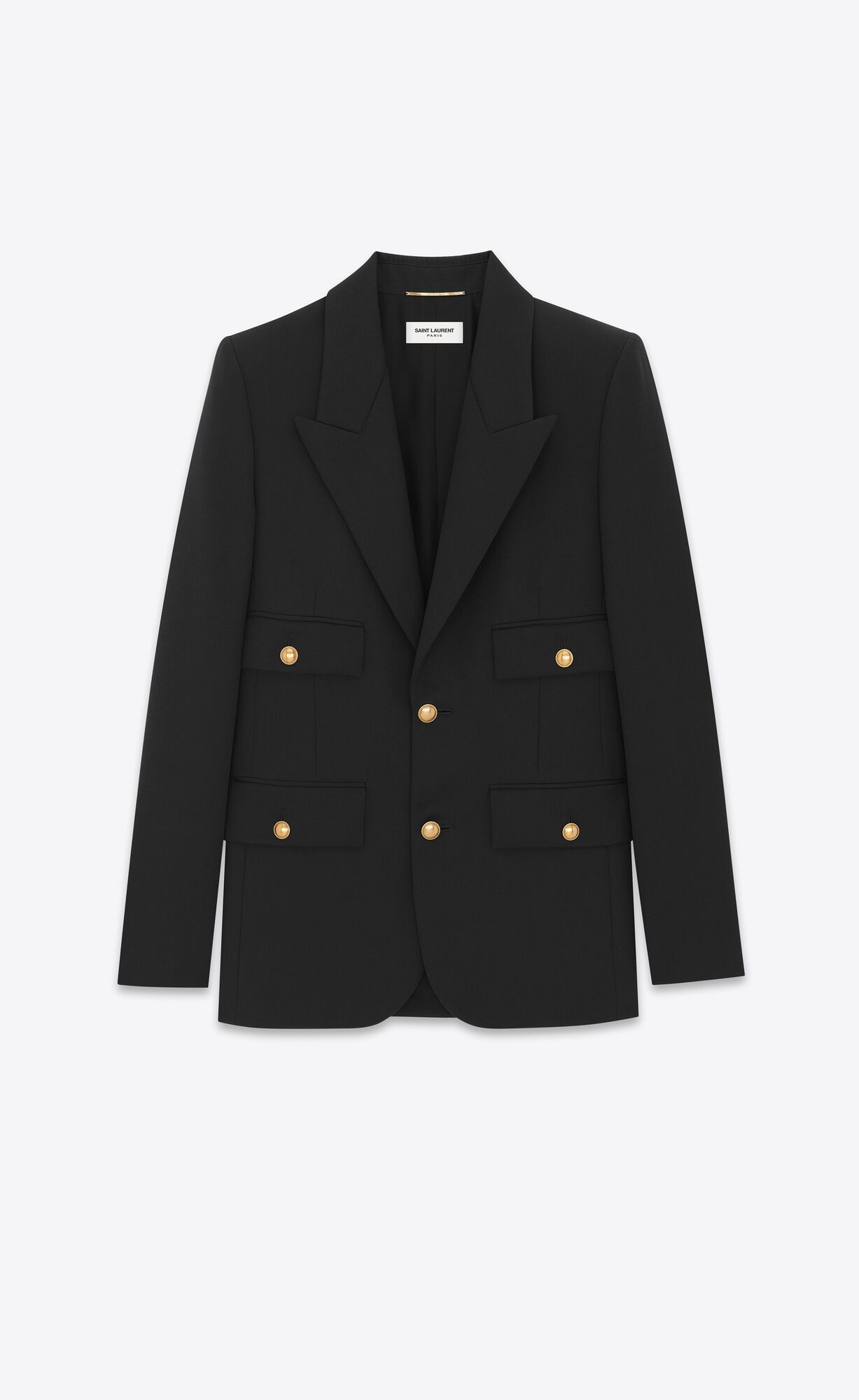 YSL Single-breasted Jacket In Grain De Poudre Čierne | 42316-UCYG