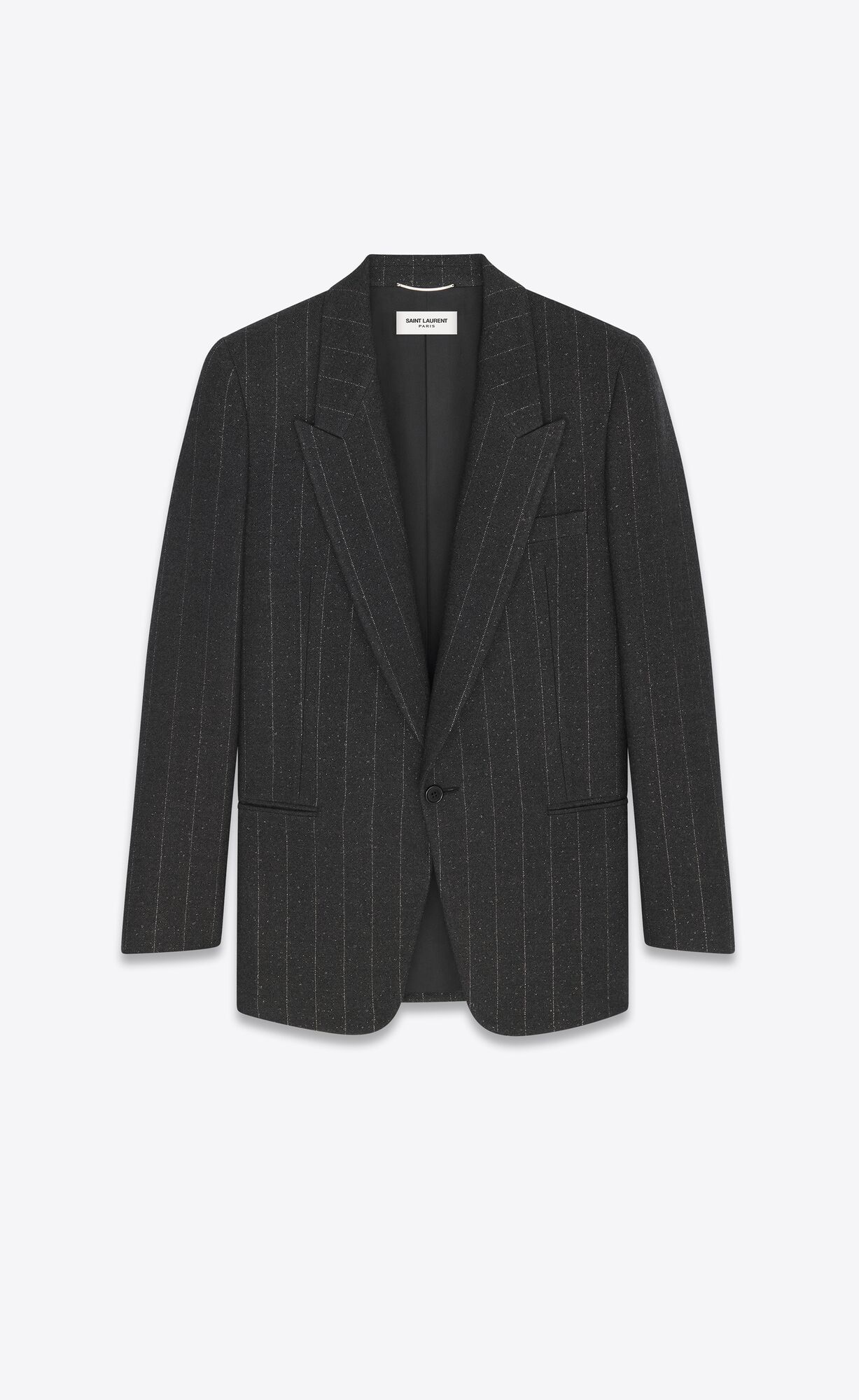 YSL Single-breasted Jacket In Pinstripe Vlna Tmavo Siva | 32157-JLND