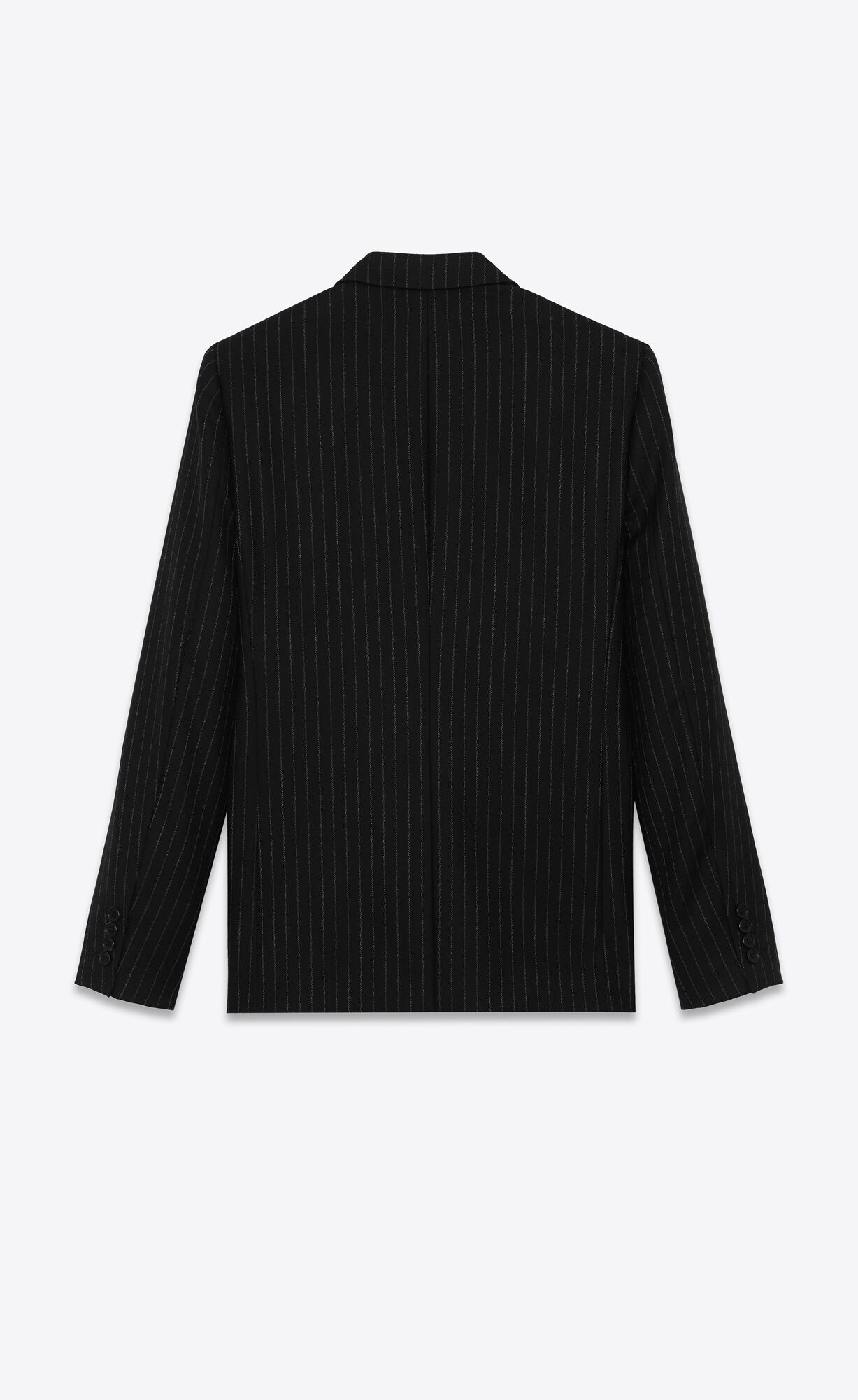 YSL Single-breasted Jacket In Rive Gauche Pruhované Flannel Čierne Biele | 17065-BXSL