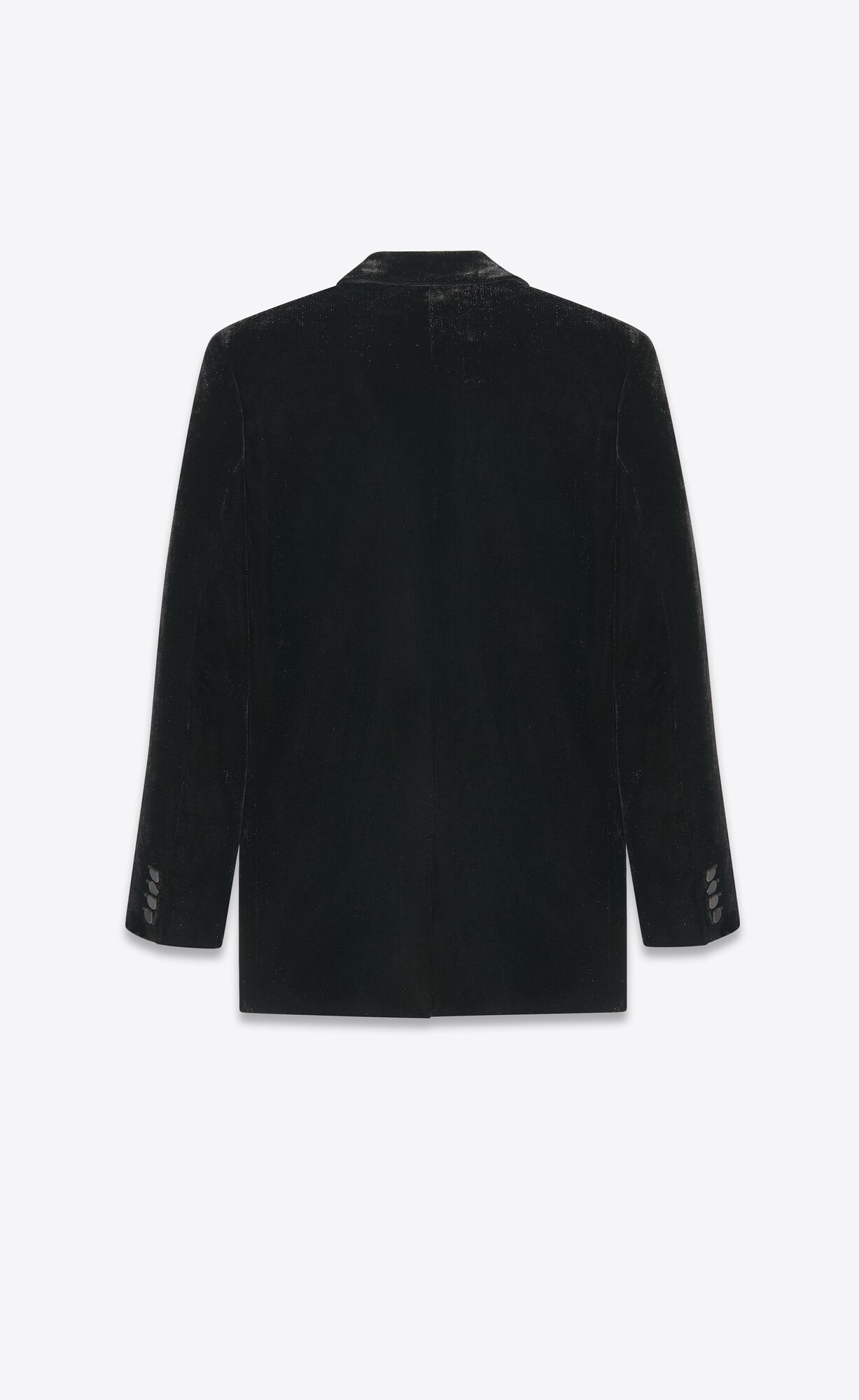 YSL Single-breasted Jacket In Shimmering Velvet Noir Brillant | 35812-VYLI