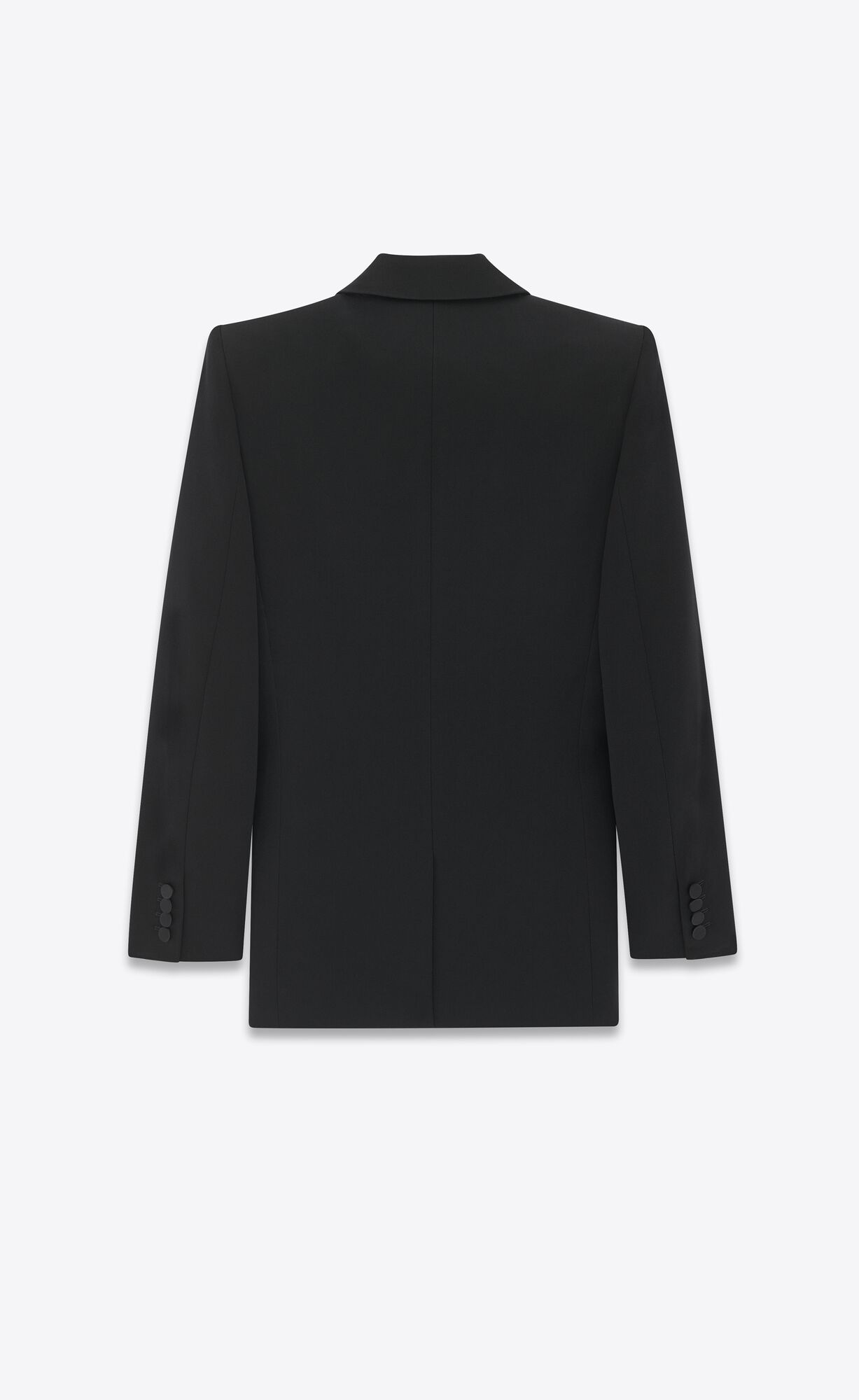 YSL Single-breasted Tuxedo Jacket In Grain De Poudre Čierne | 10865-KMJI