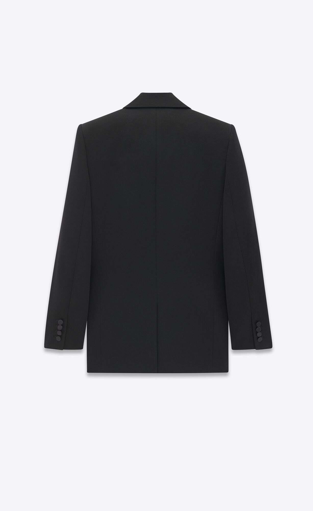 YSL Single-breasted Tuxedo Jacket In Grain De Poudre Čierne | 49032-ZRKA