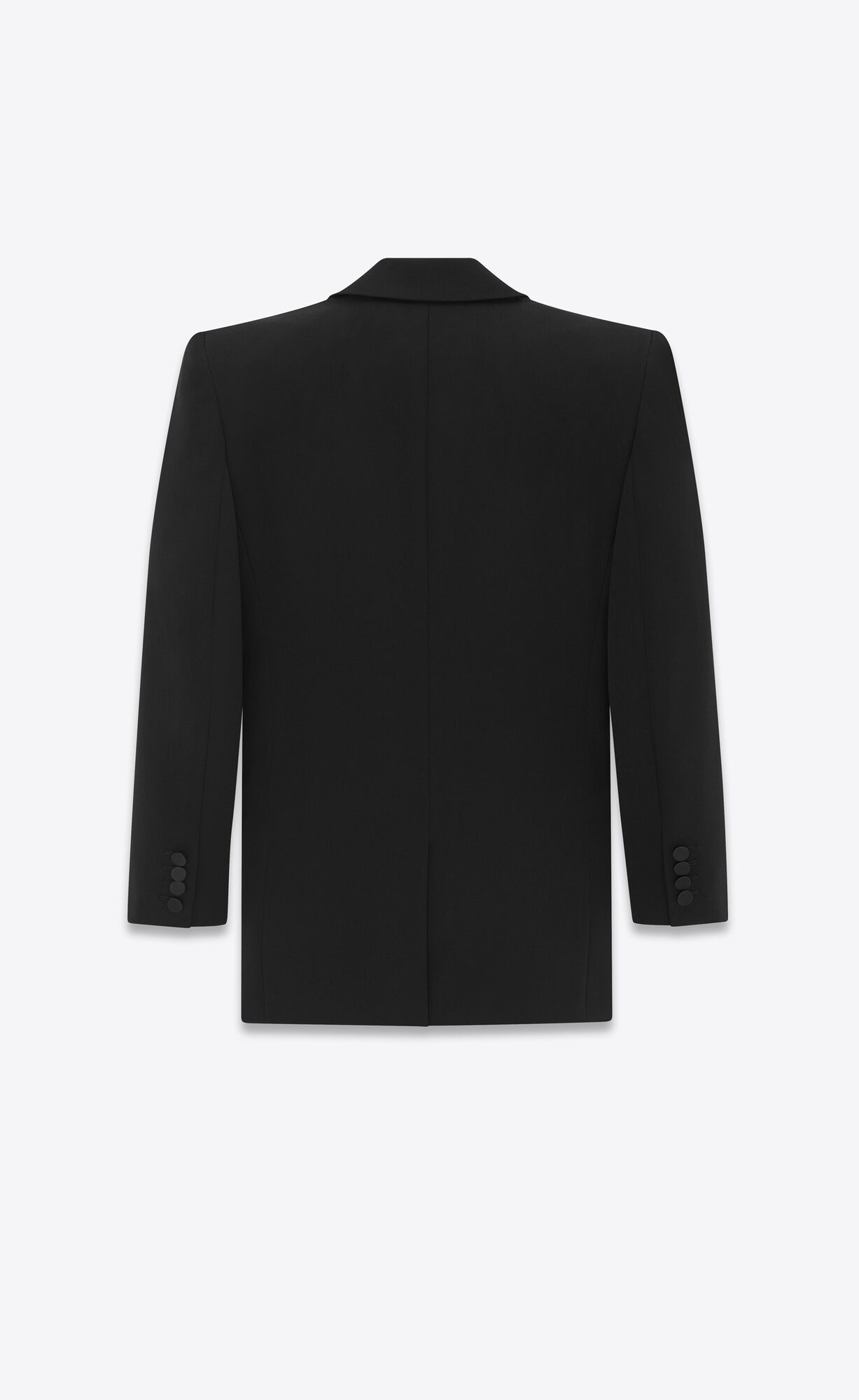 YSL Single-breasted Tuxedo Jacket In Grain De Poudre Čierne | 59731-BKHY