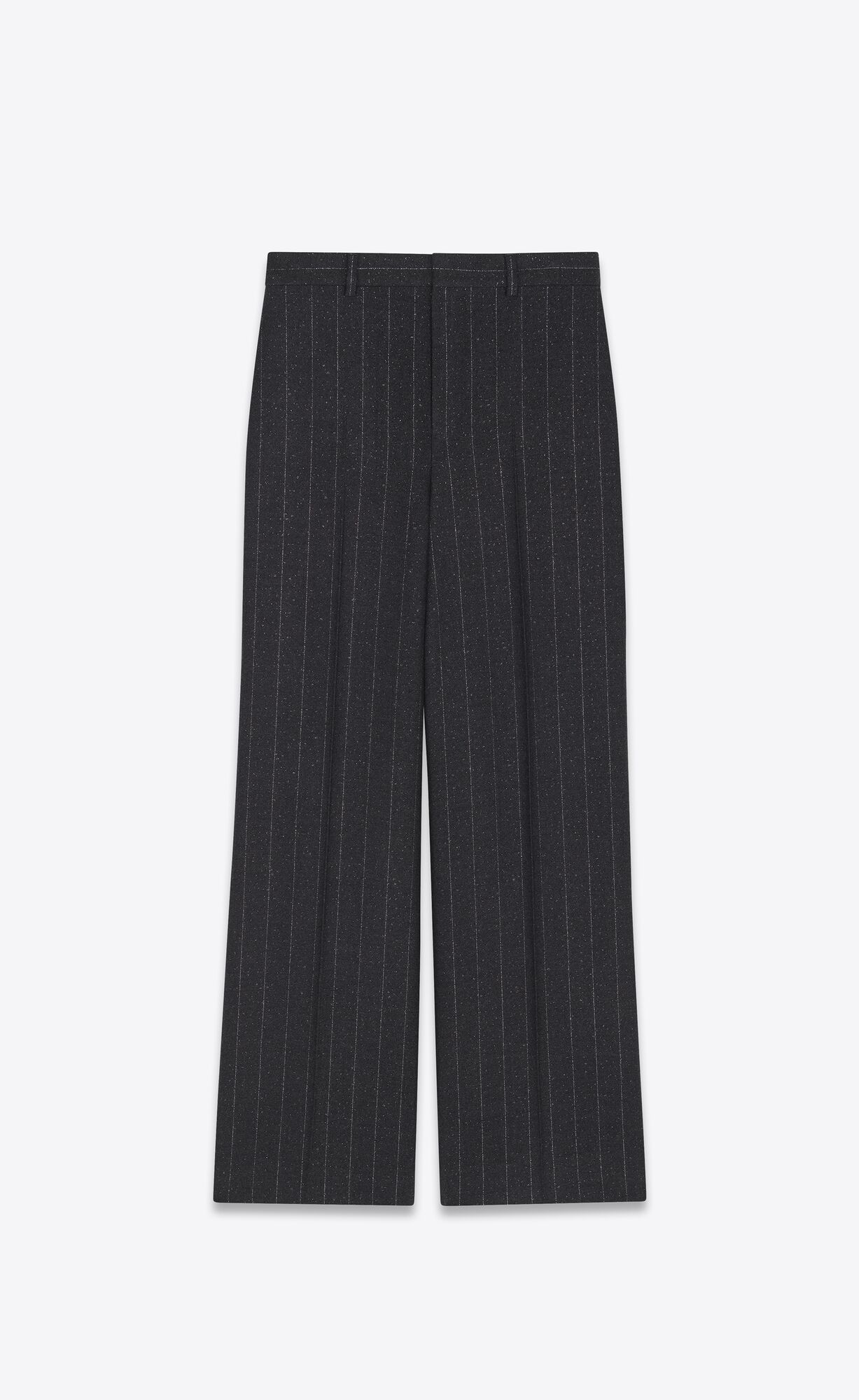 YSL Siroke Topanky-leg Pants In Pinstripe Vlna Tmavo Siva | 31457-QPKV