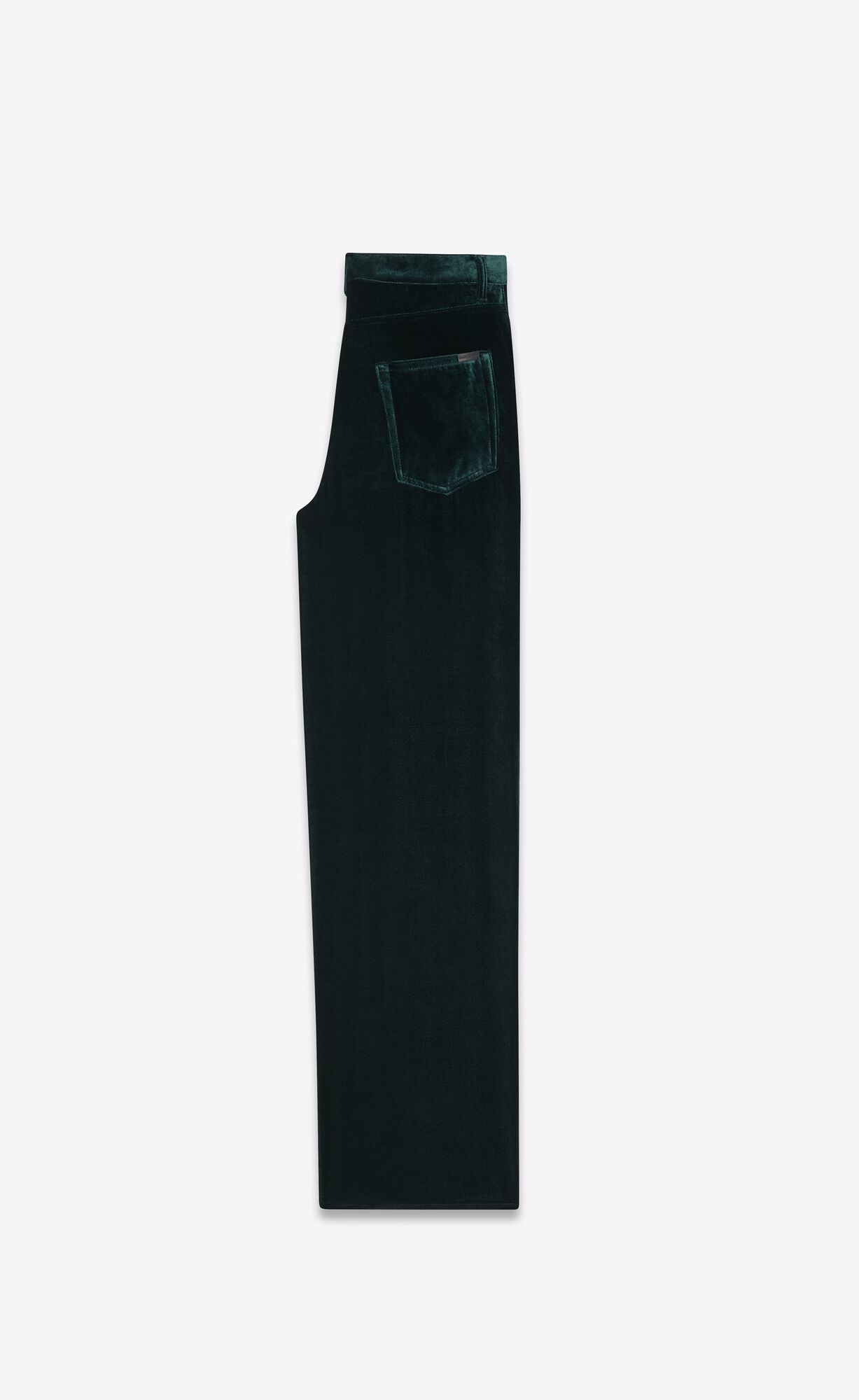 YSL Siroke Topanky-leg Pants In Velvet Tmavo Zelene | 20614-FWJO