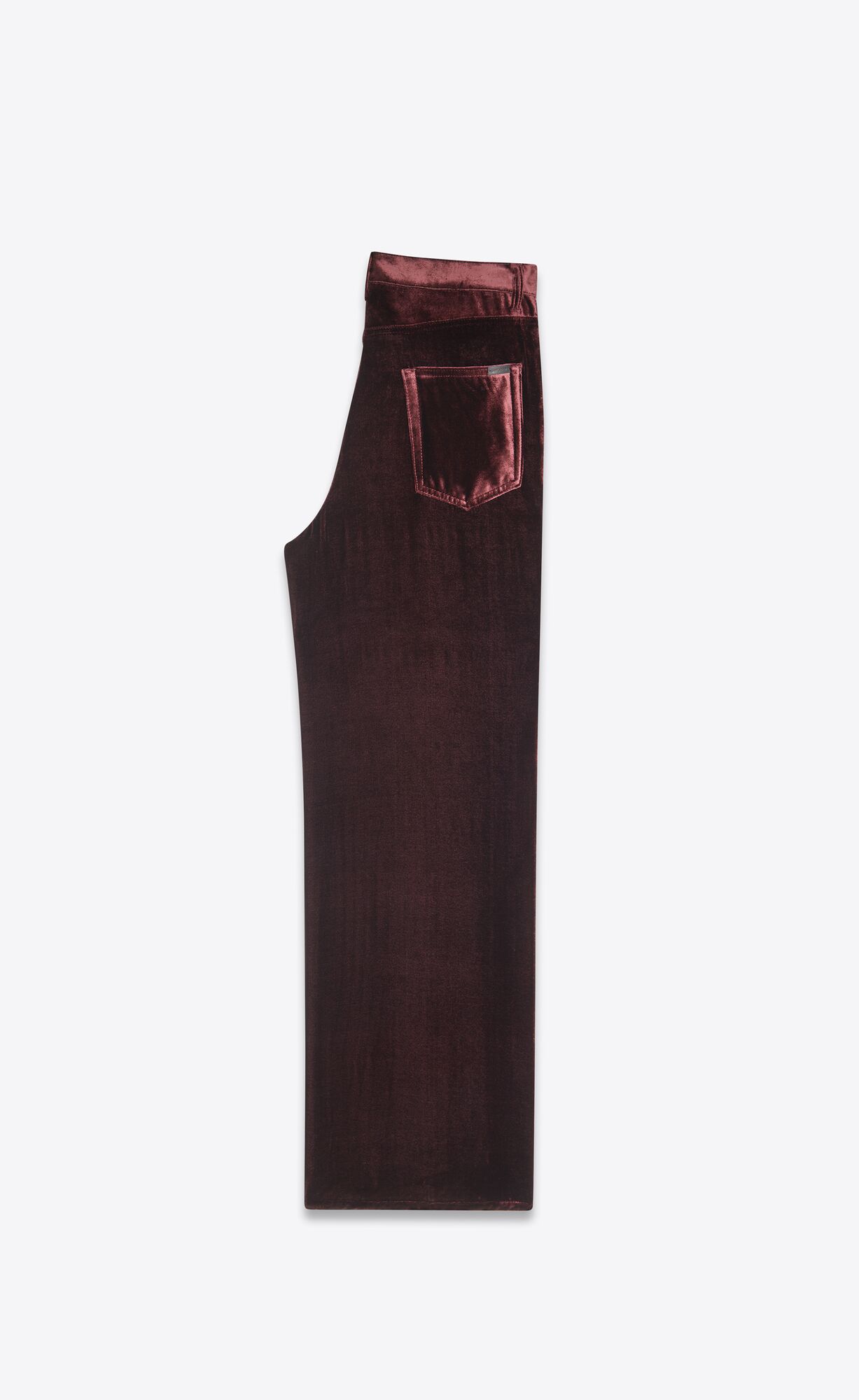 YSL Siroke Topanky-leg Pants In Velvet Tmavo Bordove | 41025-DOLV