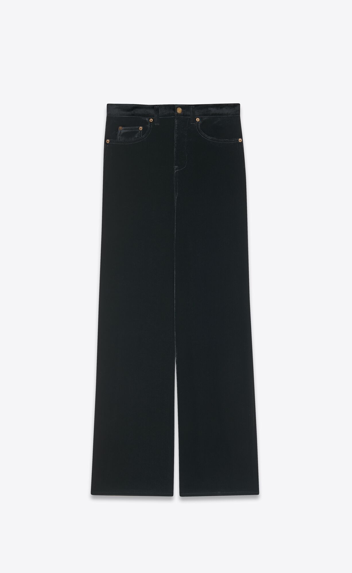 YSL Siroke Topanky-leg Pants In Velvet Čierne | 27068-UXGA