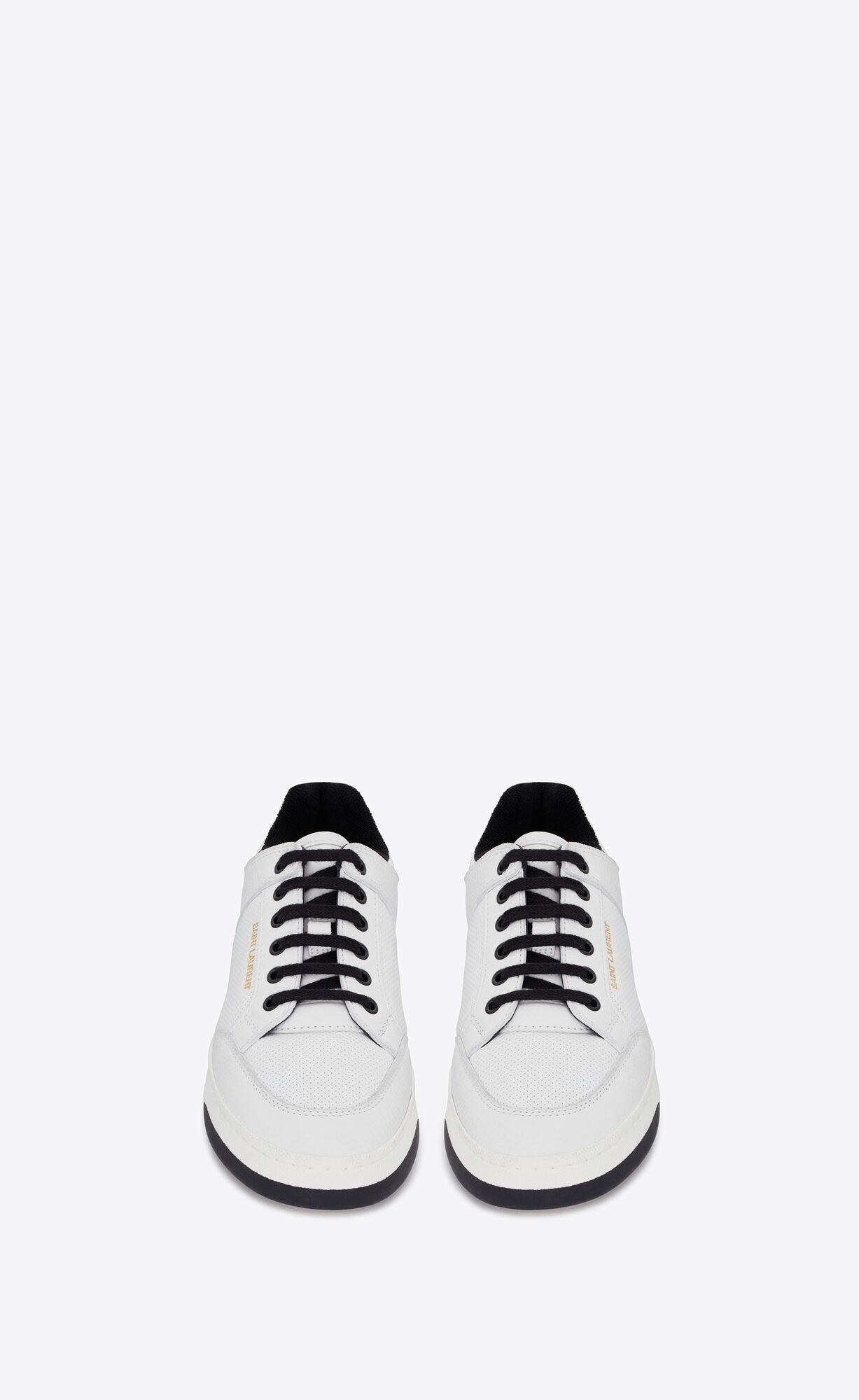 YSL Sl/61 Low-top Sneakers In Smooth And Grained Kozene Blanc Optique | 24160-EYGX