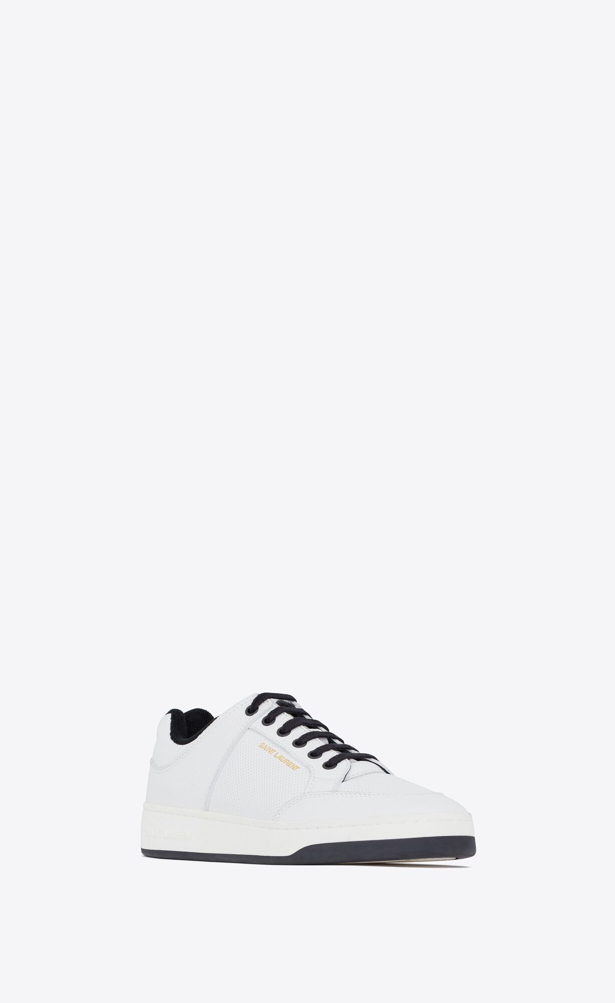 YSL Sl/61 Low-top Sneakers In Smooth And Grained Kozene Blanc Optique | 24160-EYGX