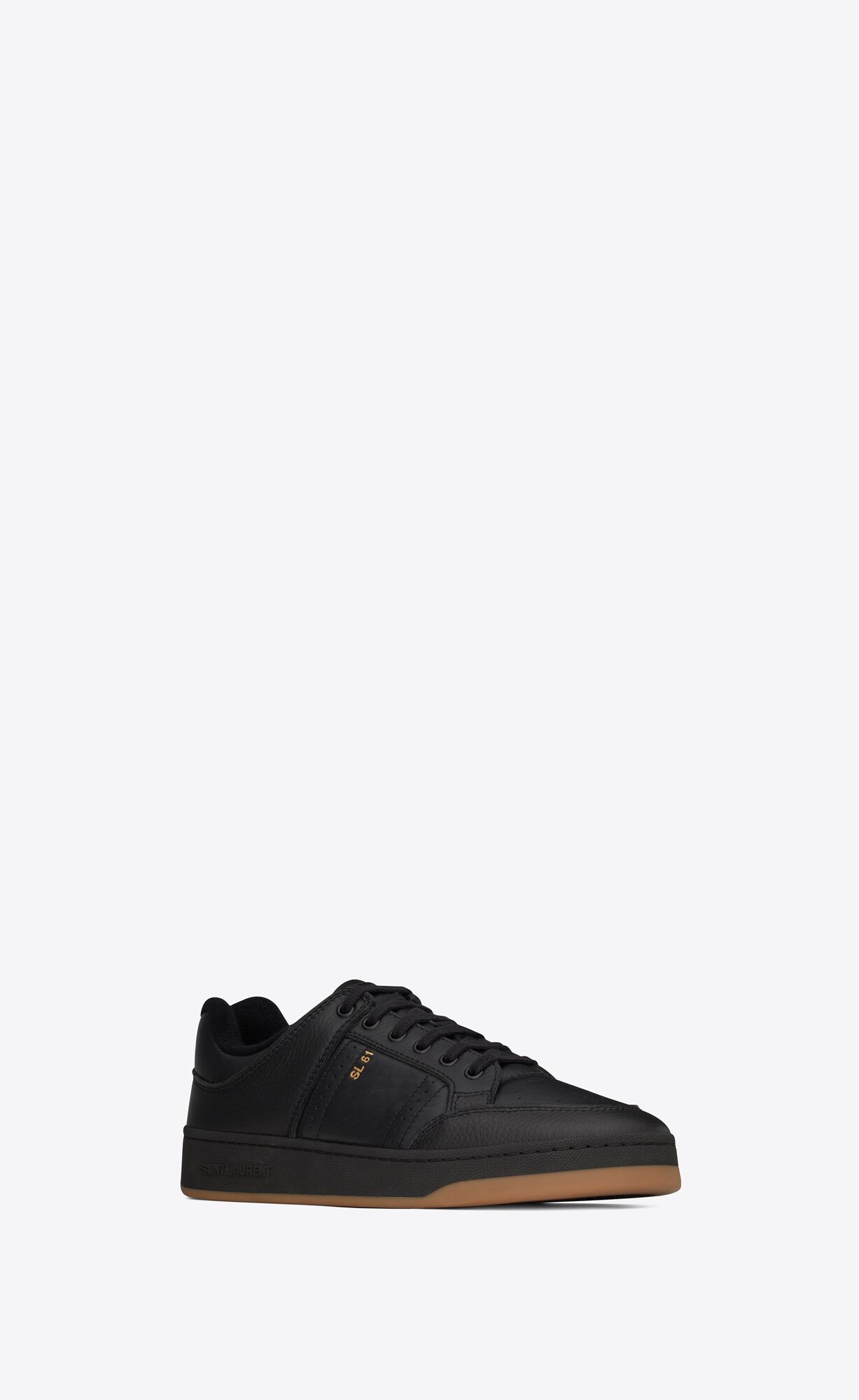 YSL Sl/61 Low-top Sneakers In Smooth And Grained Kozene Noir | 38147-MAGE