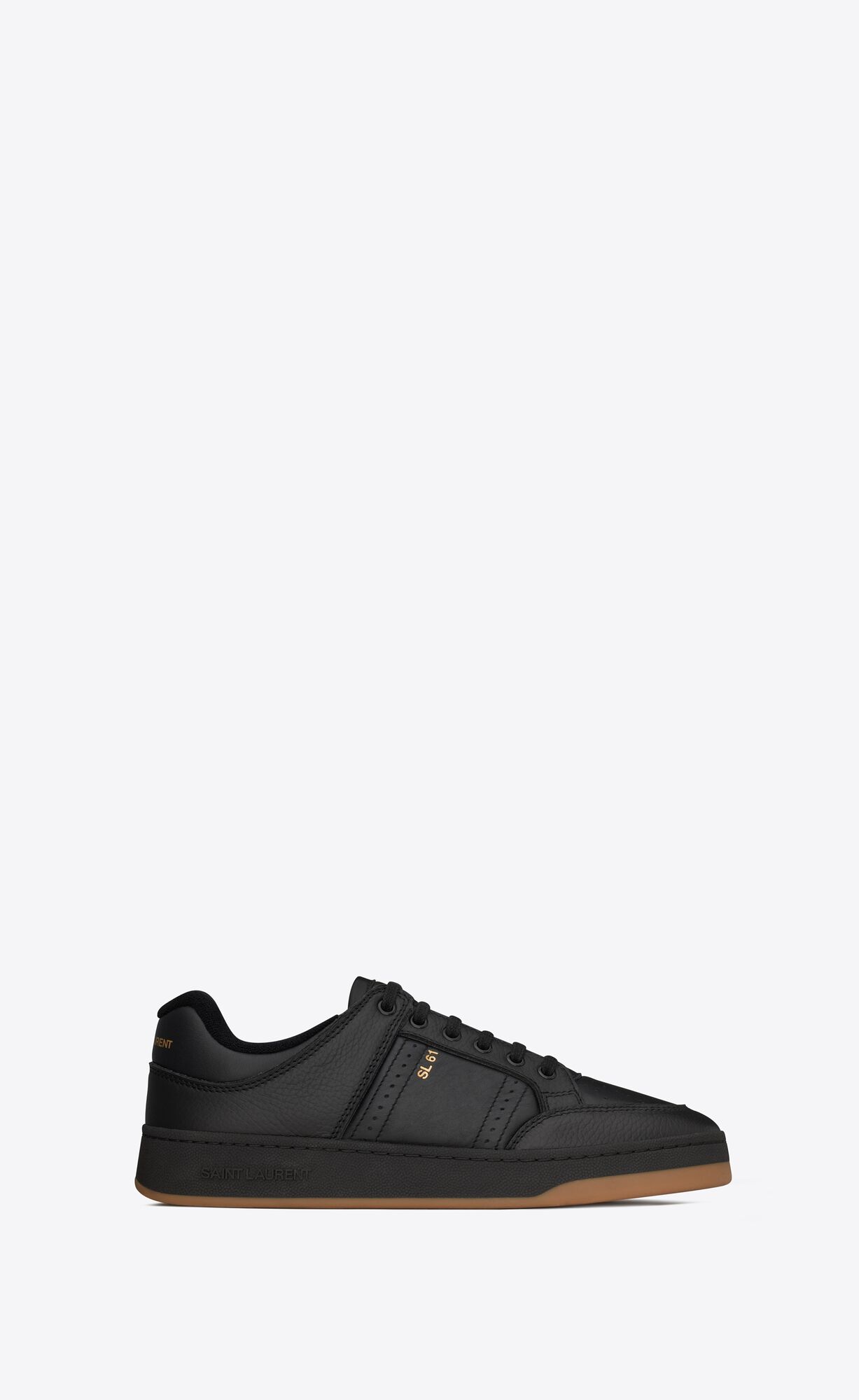 YSL Sl/61 Low-top Sneakers In Smooth And Grained Kozene Noir | 38147-MAGE