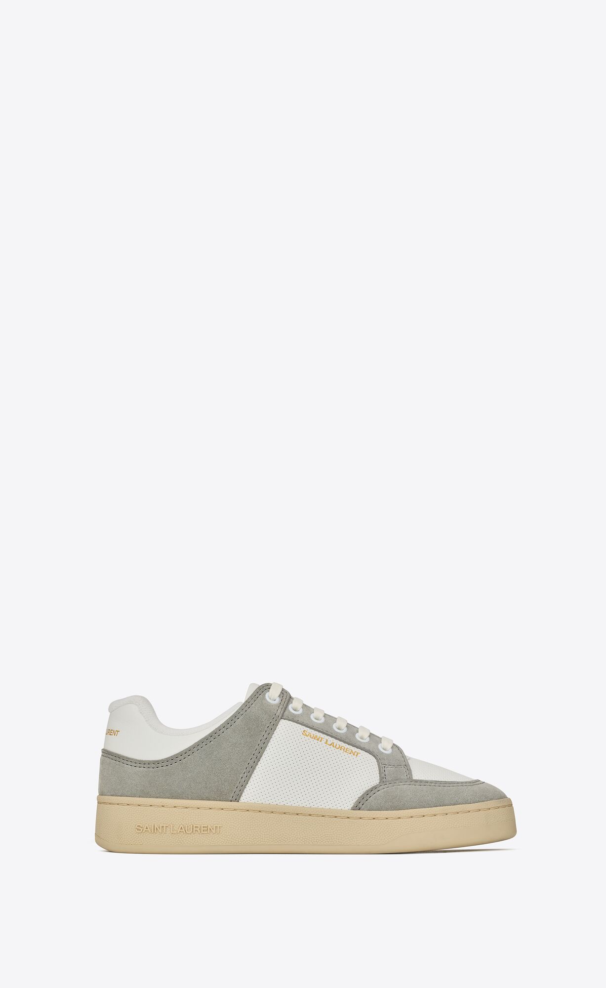 YSL Sl/61 Sneakers In Kozene And Semisove Blanc Optique And Paris Roof | 48915-ERHM