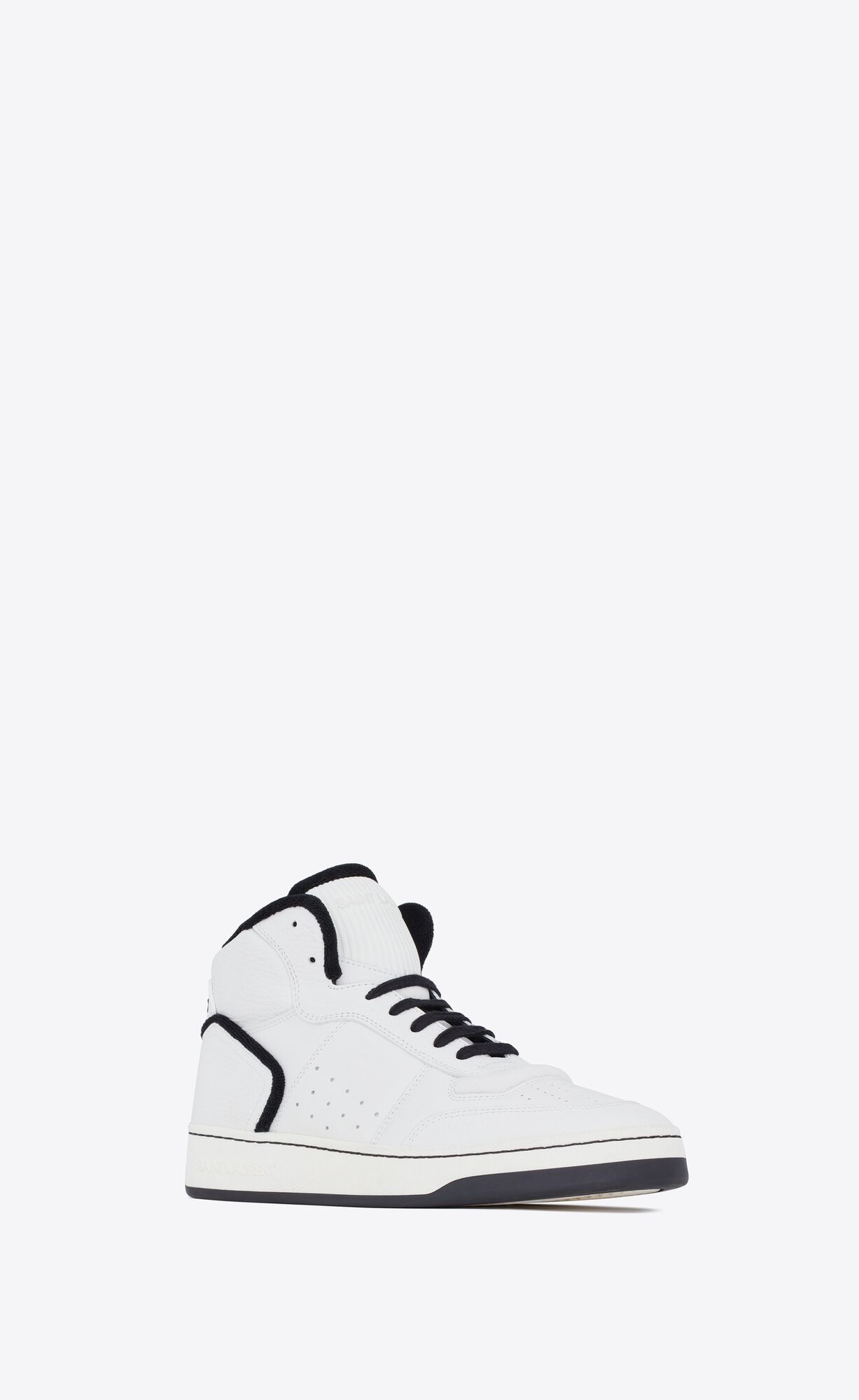 YSL Sl/80 Stredne-top Sneakers In Smooth And Grained Kozene Čierne | 35961-XYJS