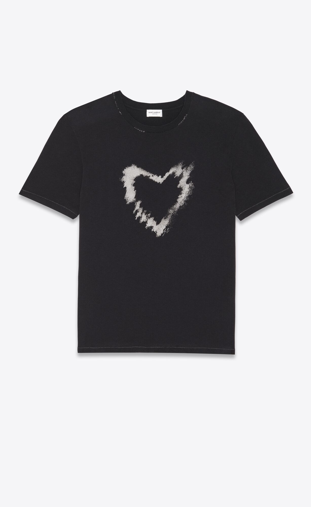 YSL Sl Heart T-shirt Noir Gris | 24650-EJWH