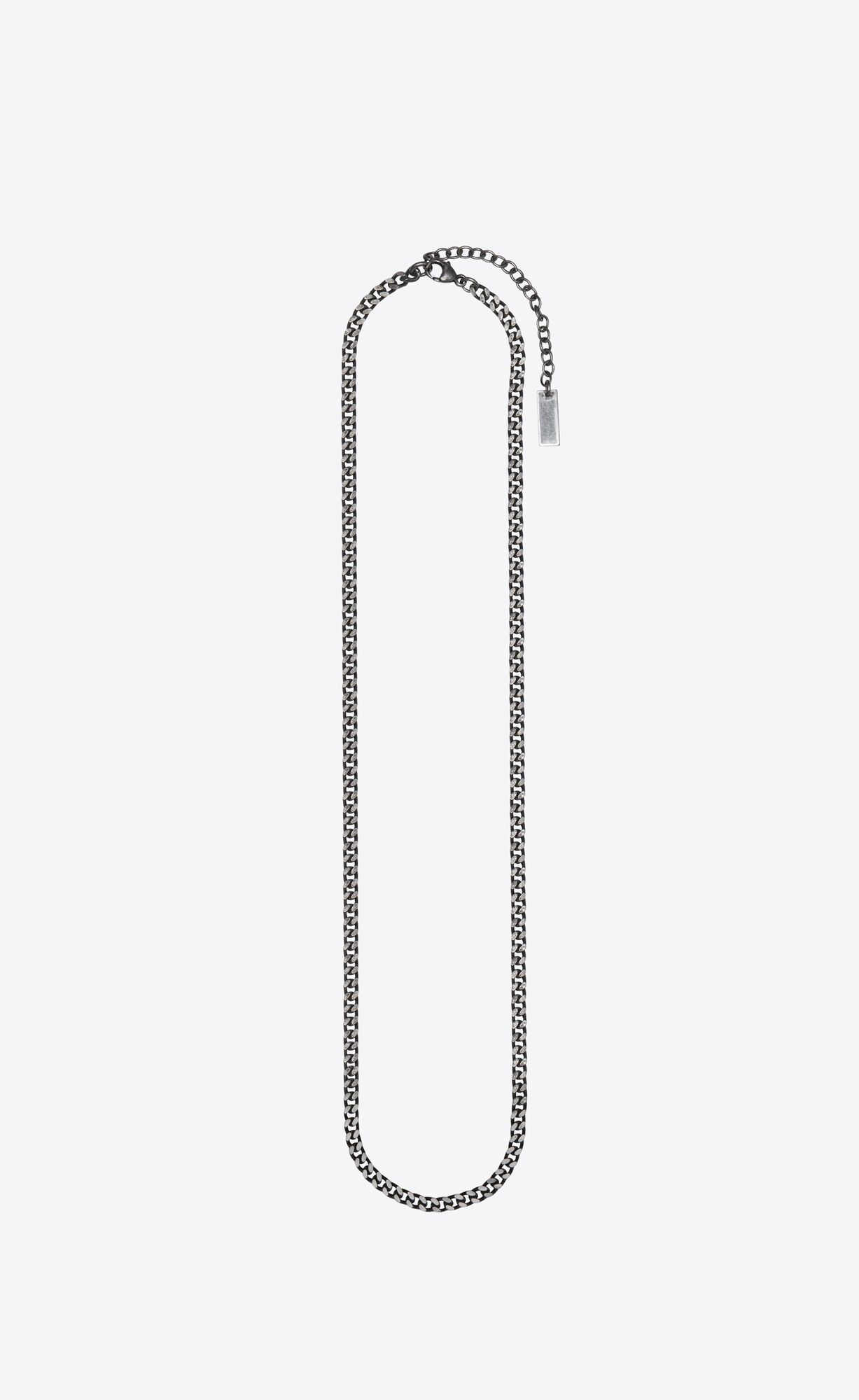 YSL Small Curb Chain Necklace In Metal Strieborne | 25649-CLQE