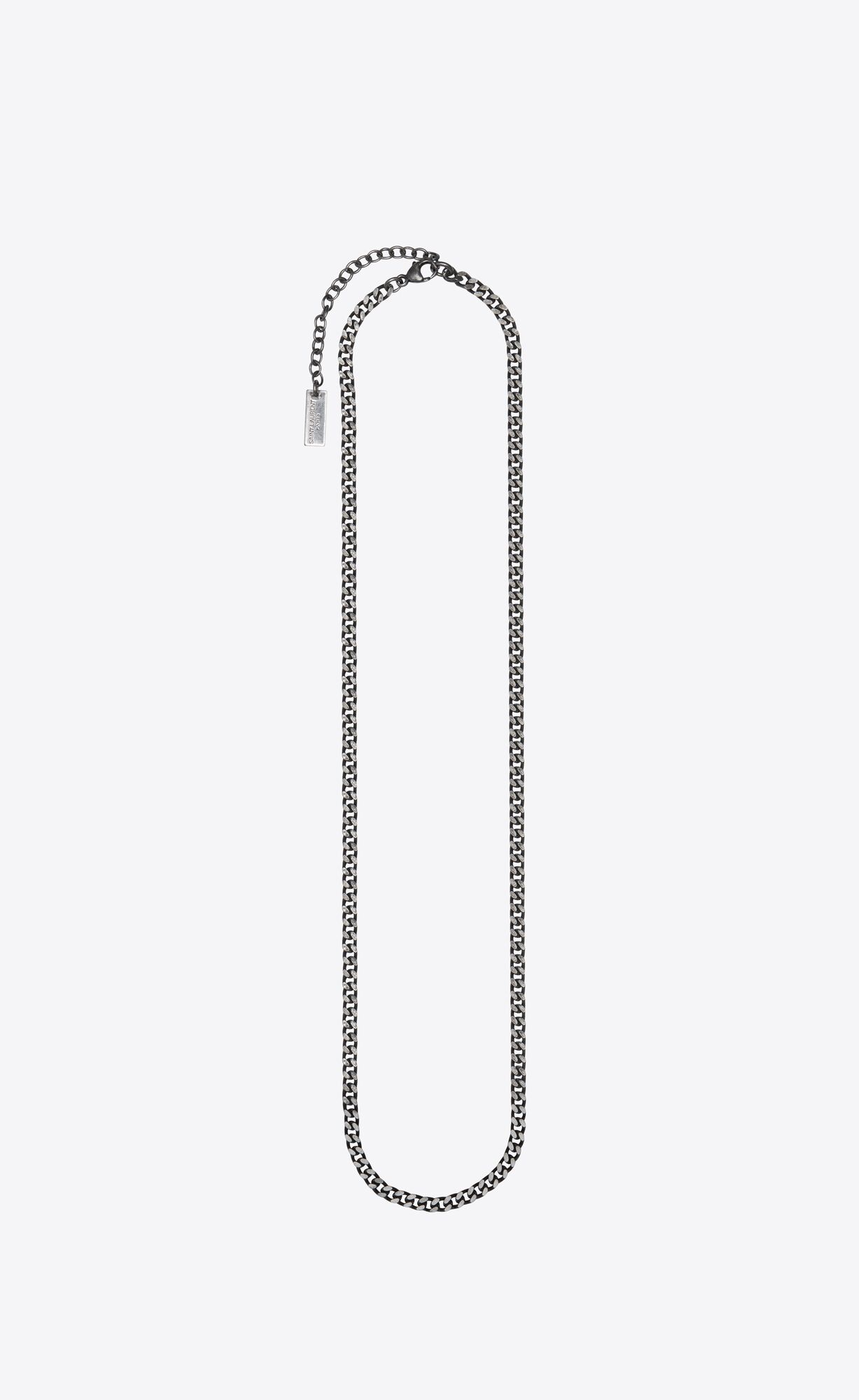 YSL Small Curb Chain Necklace In Metal Strieborne | 25649-CLQE